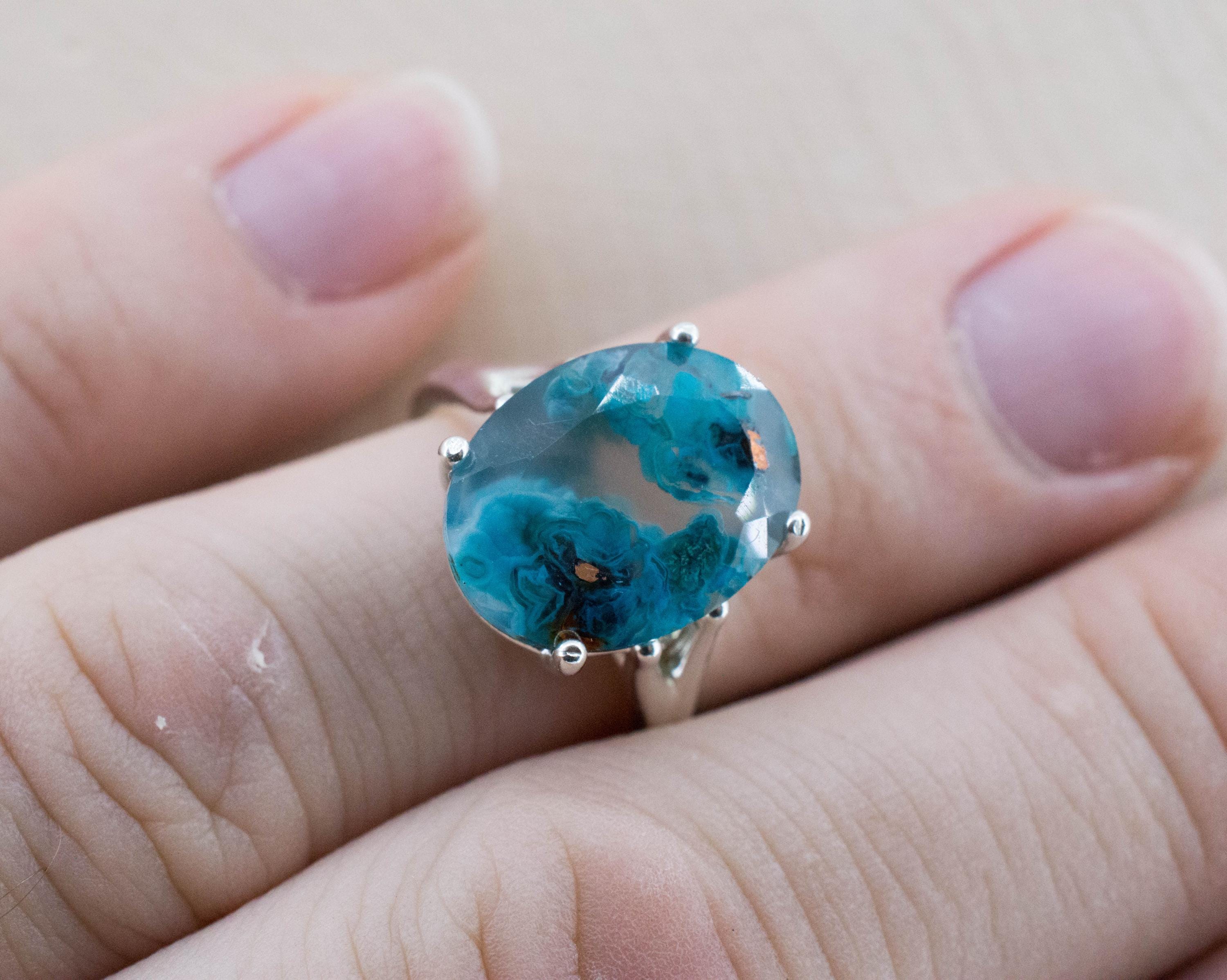 Aquadite™ Ring; Natural Untreated Indonesia Copper Chalcedony; 8.805cts - Mark Oliver Gems