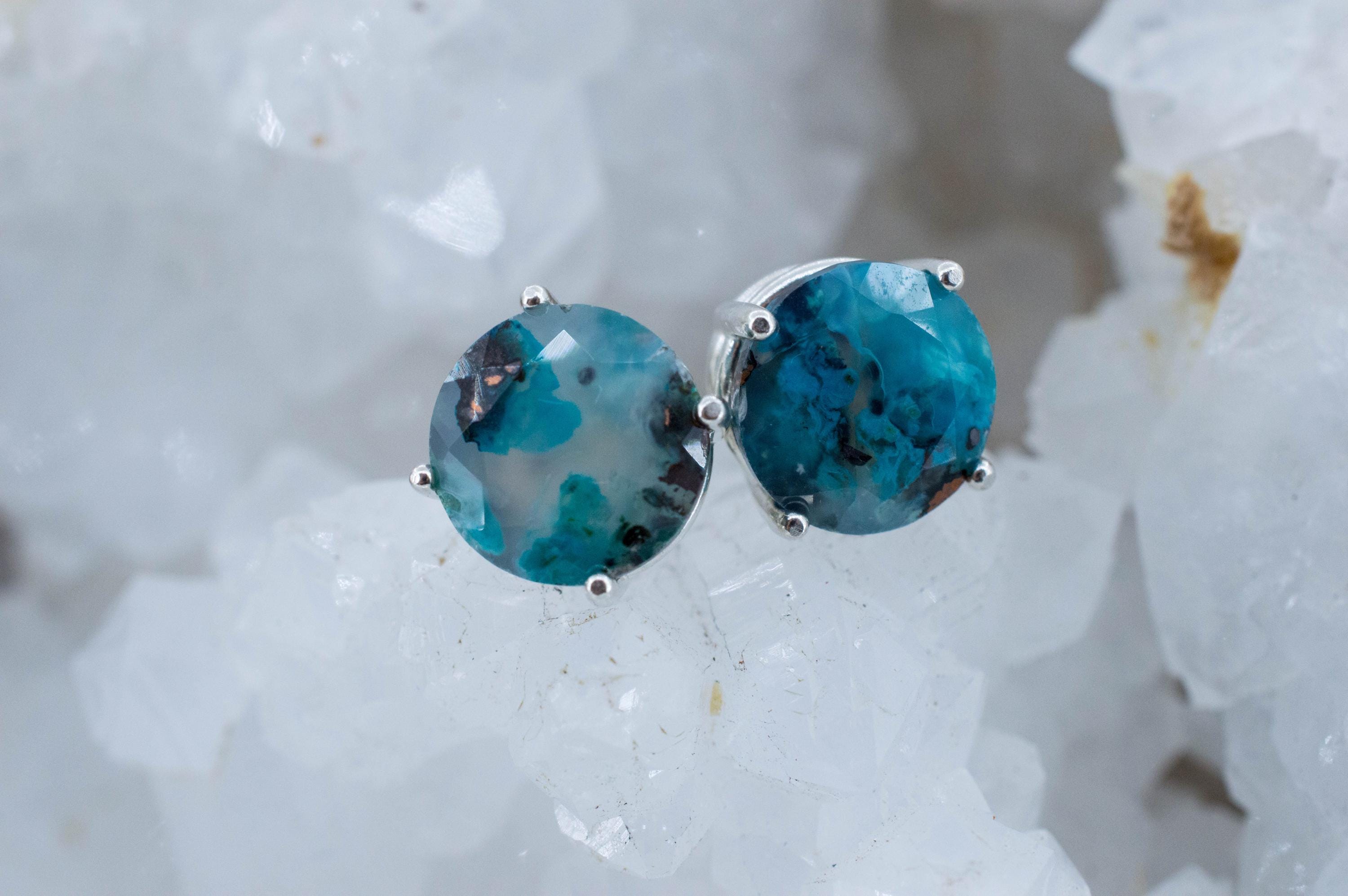 Aquadite™ Earrings; Natural Untreated Indonesia Copper Chalcedony; 8.060cts - Mark Oliver Gems