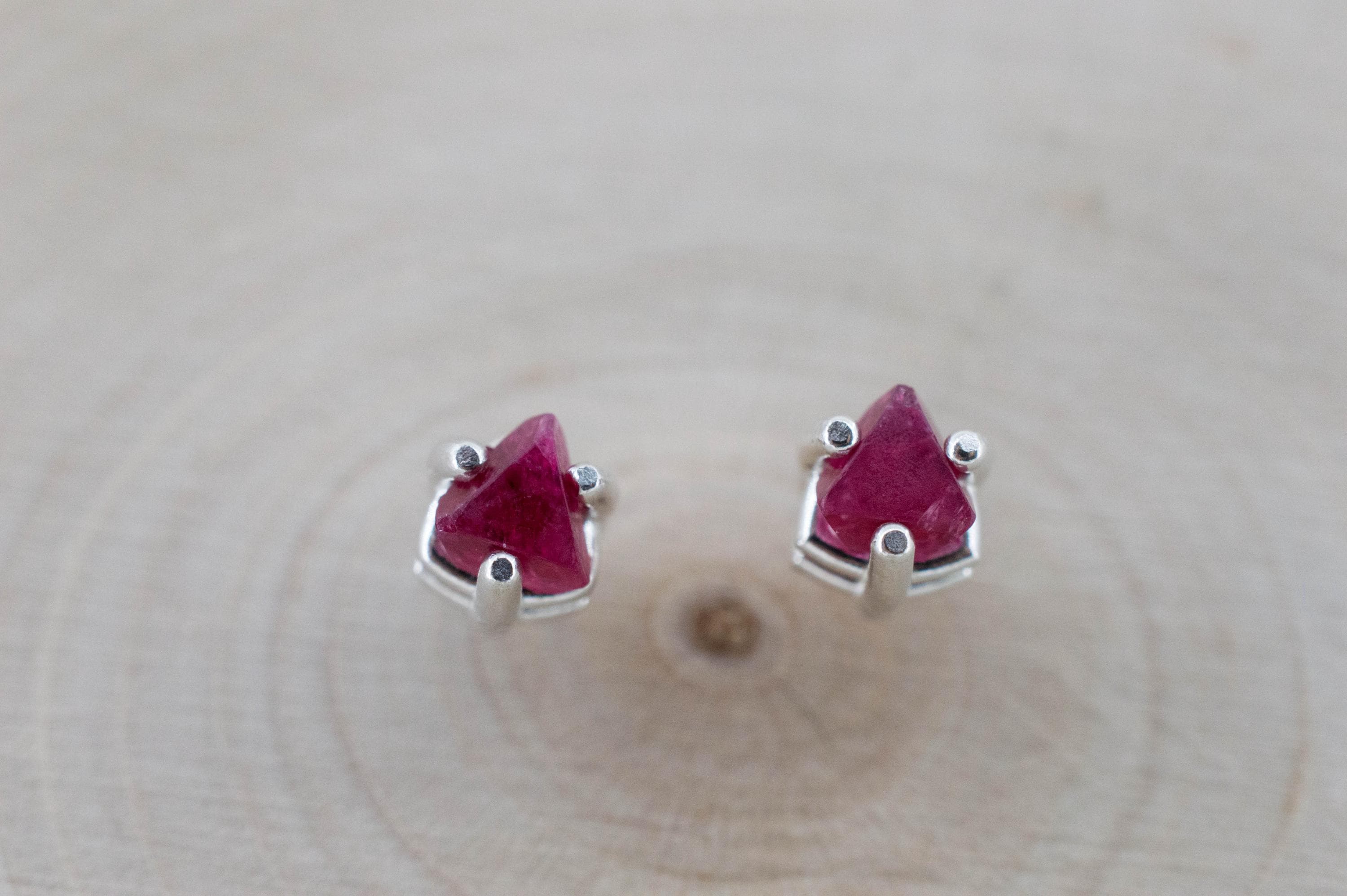 Red Spinel Earrings; Natural Untreated Burma Spinel; 0.740cts - Mark Oliver Gems