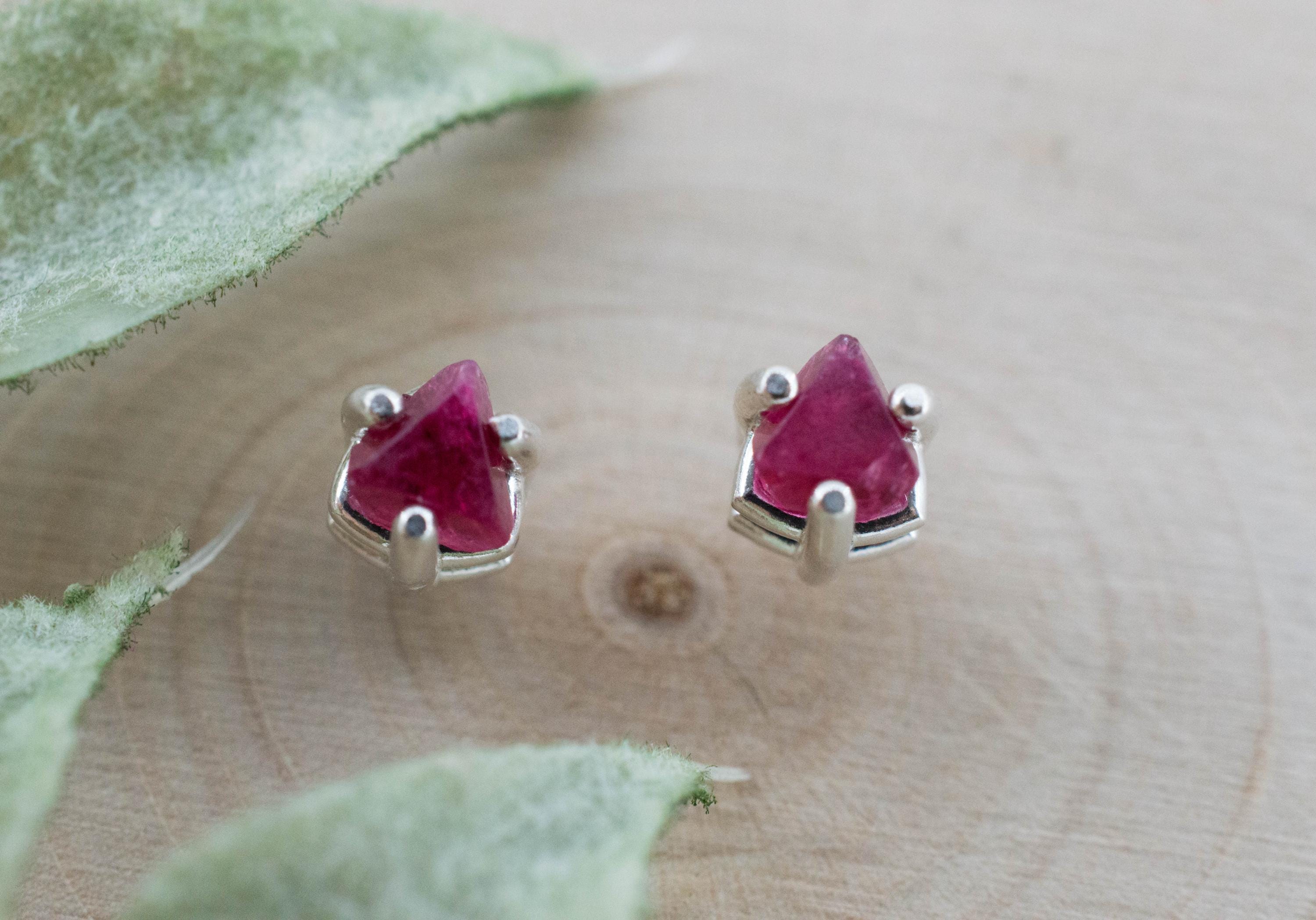 Red Spinel Earrings; Natural Untreated Burma Spinel; 0.740cts - Mark Oliver Gems