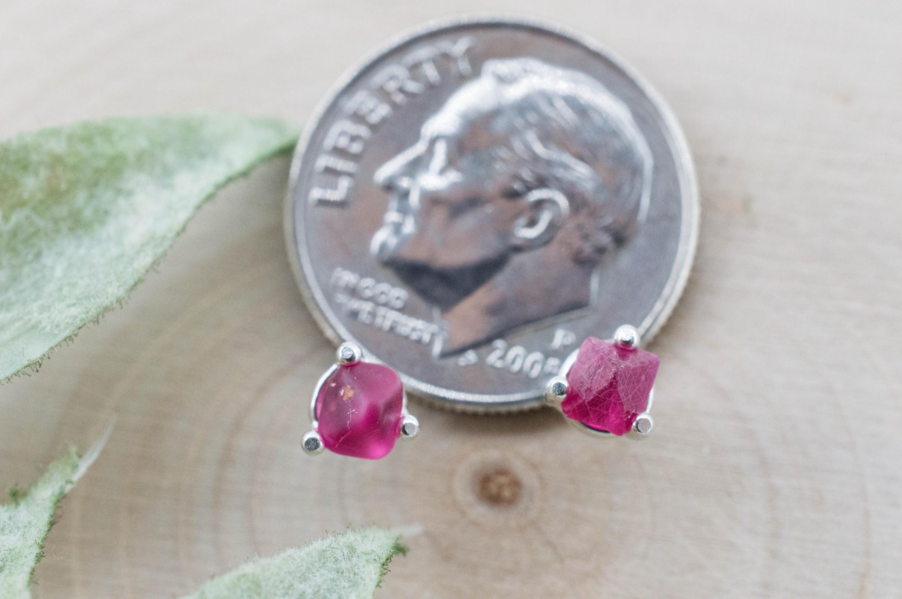 Red Spinel Earrings; Natural Untreated Burma Spinel; 0.750cts - Mark Oliver Gems