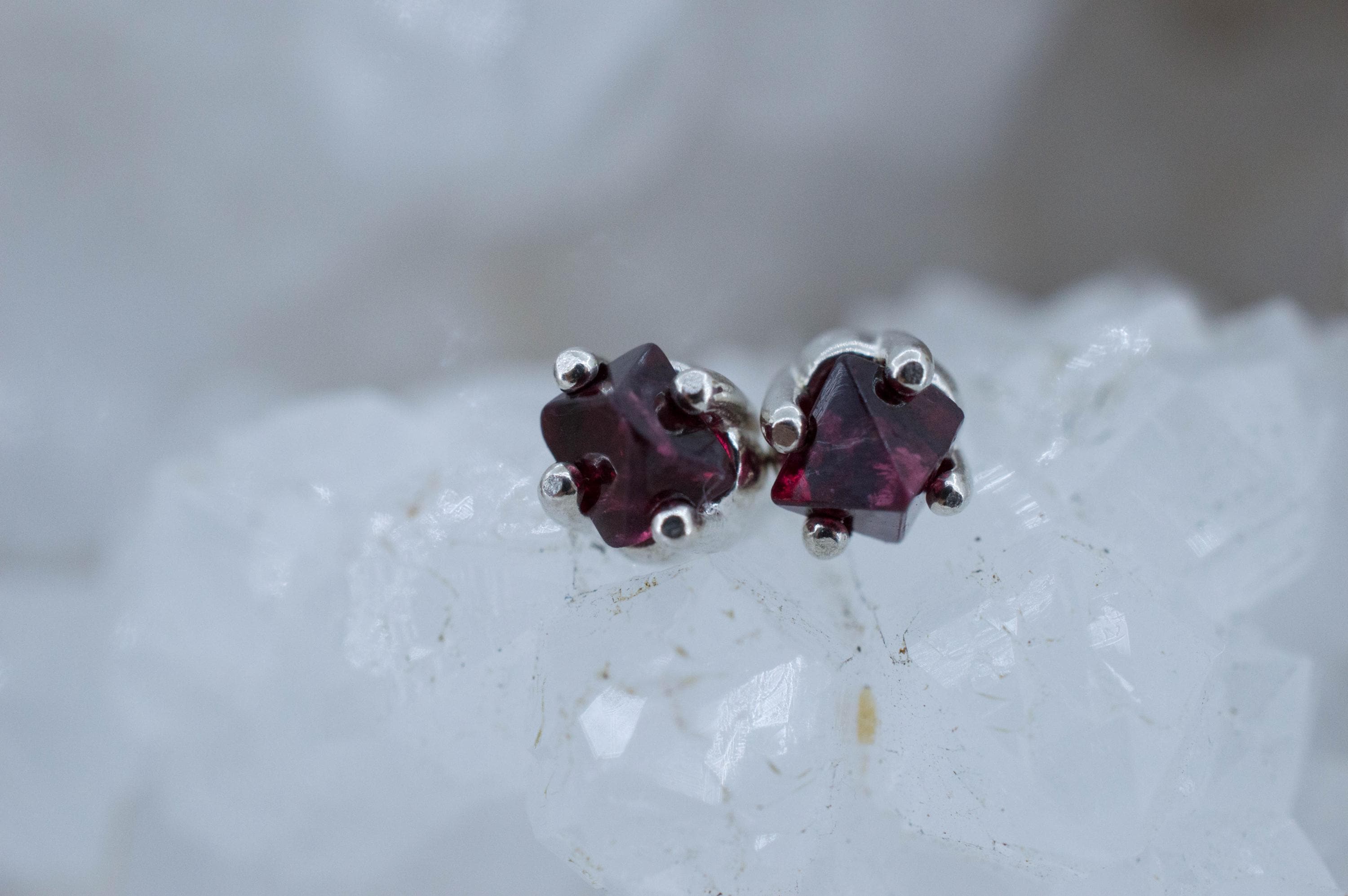 Red Spinel Earrings; Natural Untreated Burma Spinel; 0.970cts - Mark Oliver Gems