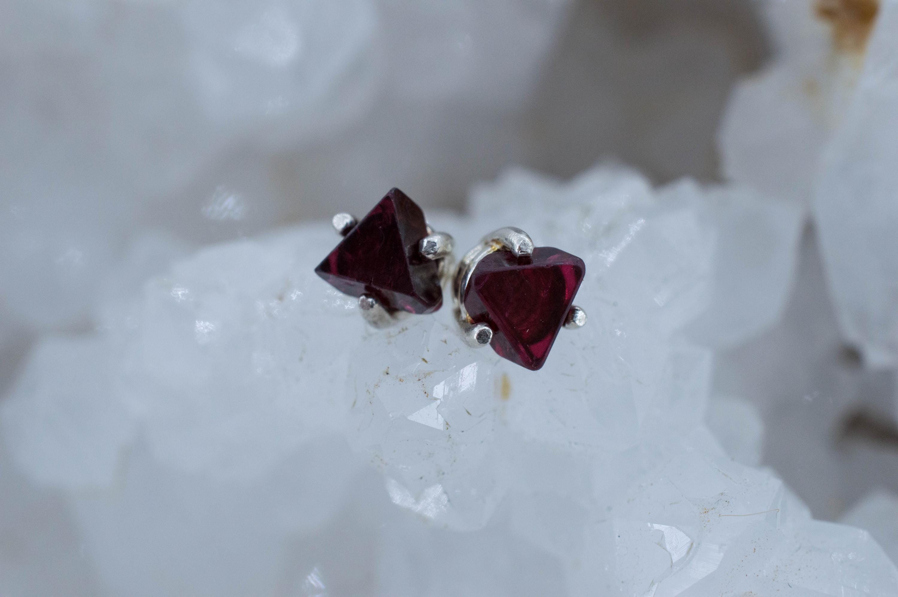 Red Spinel Earrings; Natural Untreated Burma Spinel; 1.645cts - Mark Oliver Gems