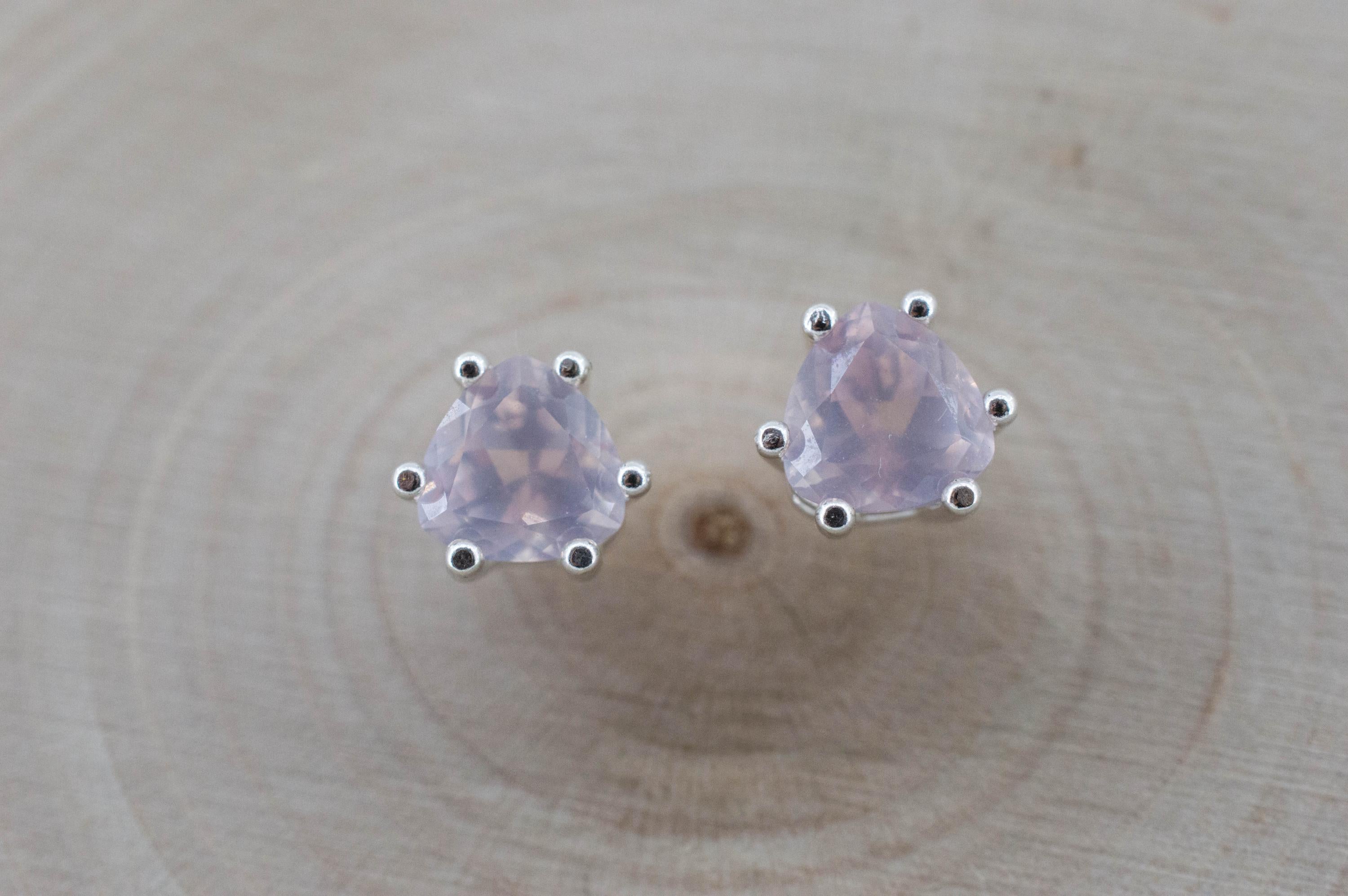 Rose Quartz Earrings; Natural Untreated Brazil Rose Quartz; 1.385cts - Mark Oliver Gems