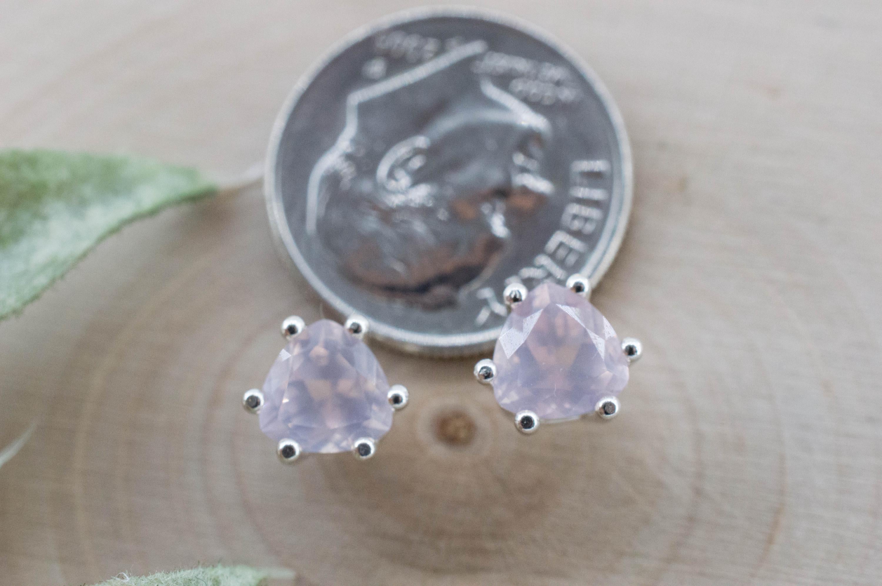 Rose Quartz Earrings; Natural Untreated Brazil Rose Quartz; 1.385cts - Mark Oliver Gems