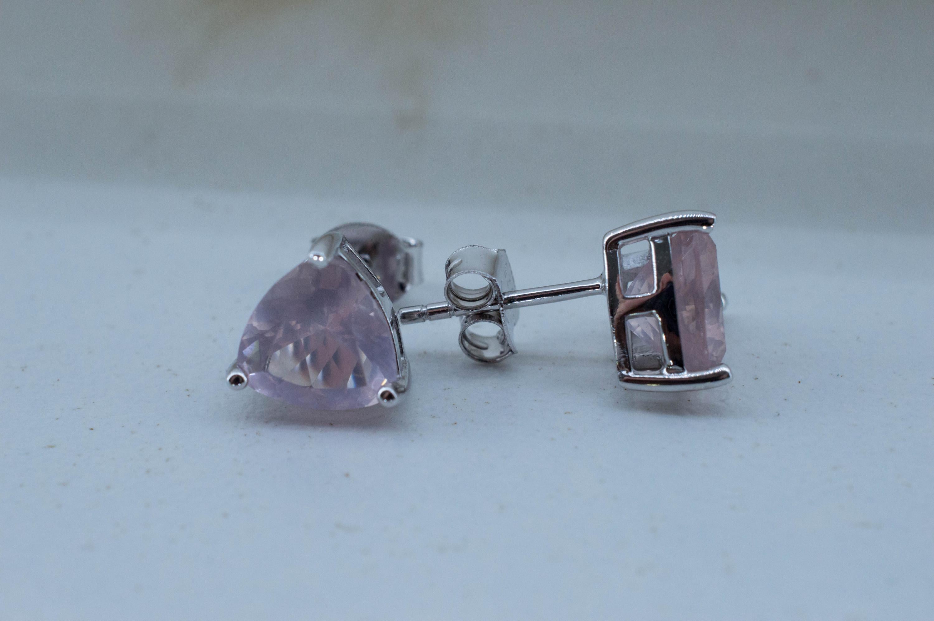 Rose Quartz Earrings; Natural Untreated Brazil Rose Quartz; 2.900cts - Mark Oliver Gems