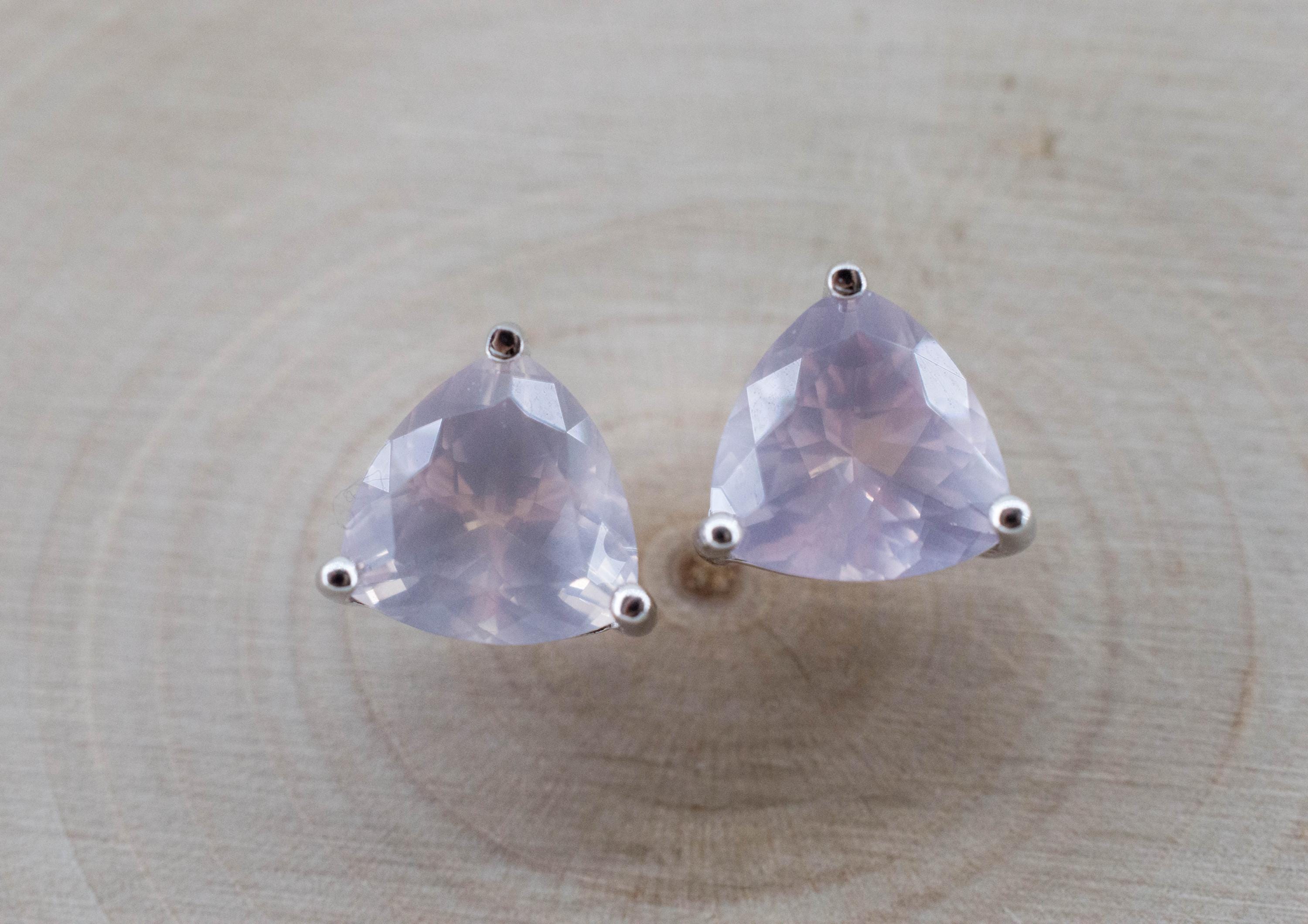 Rose Quartz Earrings; Natural Untreated Brazil Rose Quartz; 2.900cts - Mark Oliver Gems