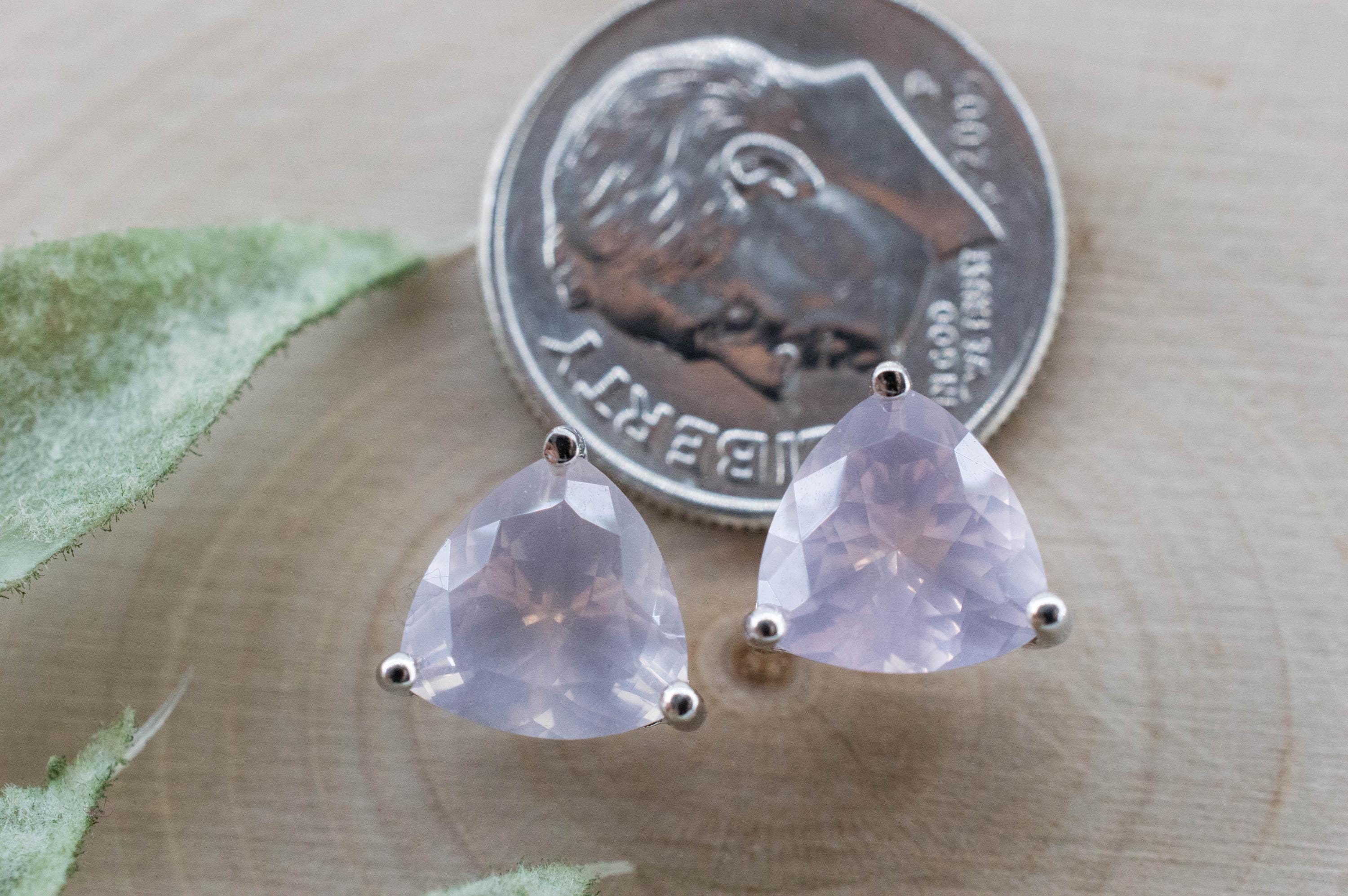 Rose Quartz Earrings; Natural Untreated Brazil Rose Quartz; 2.900cts - Mark Oliver Gems