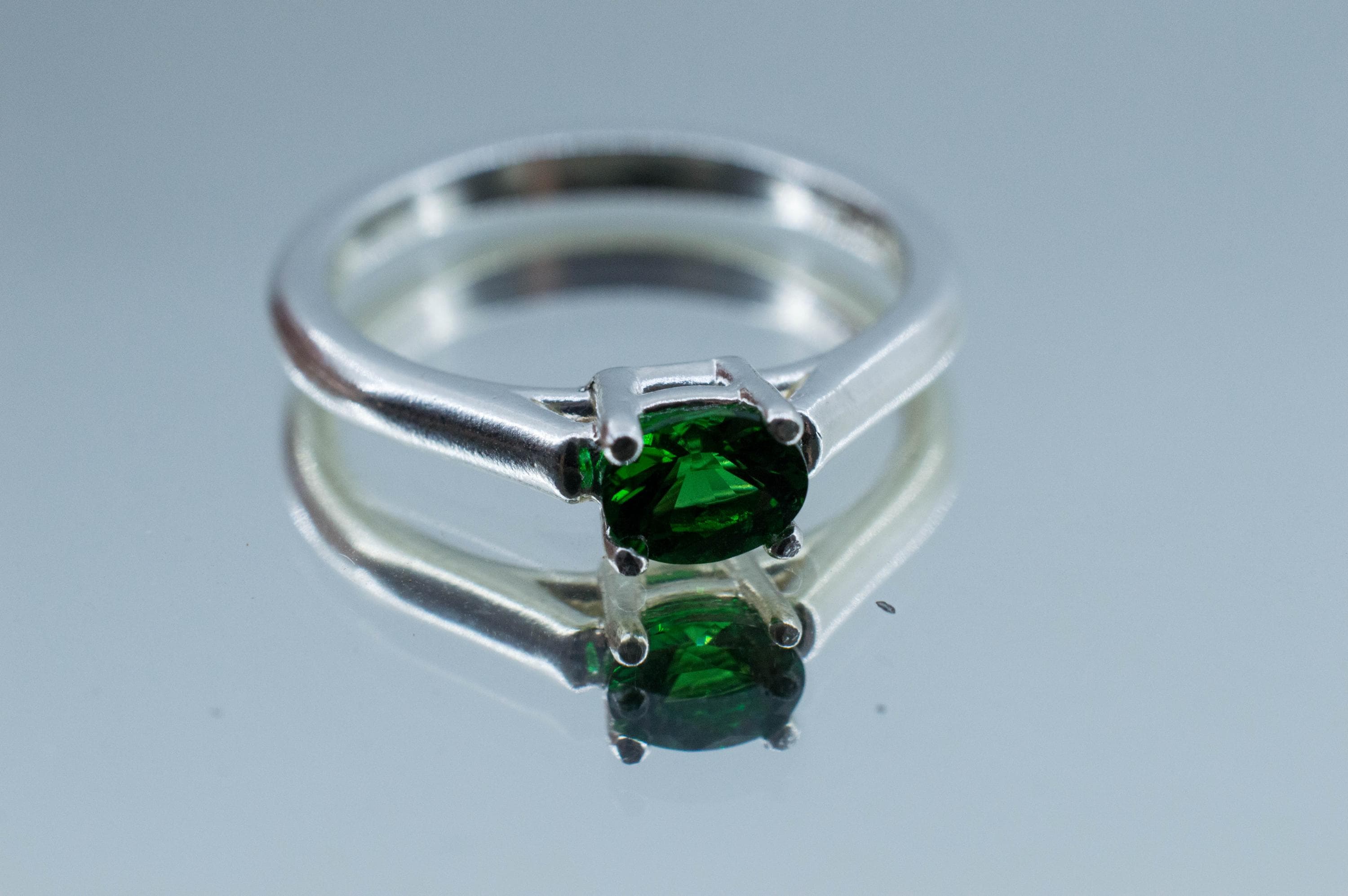Tsavorite Garnet Ring, Natural Untreated Kenya Green Garnet; 0.510cts - Mark Oliver Gems