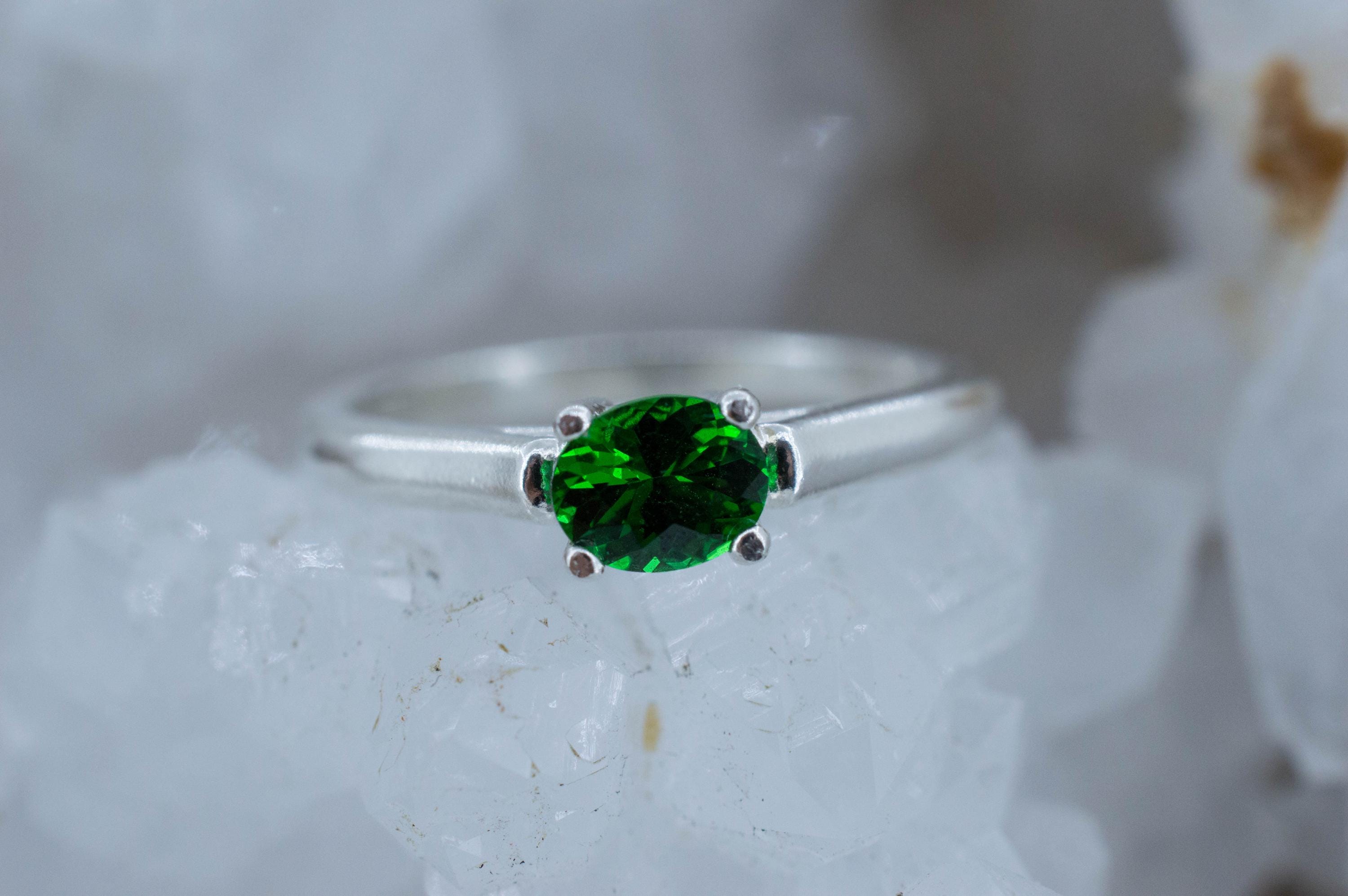 Tsavorite Garnet Ring, Natural Untreated Kenya Green Garnet; 0.510cts - Mark Oliver Gems