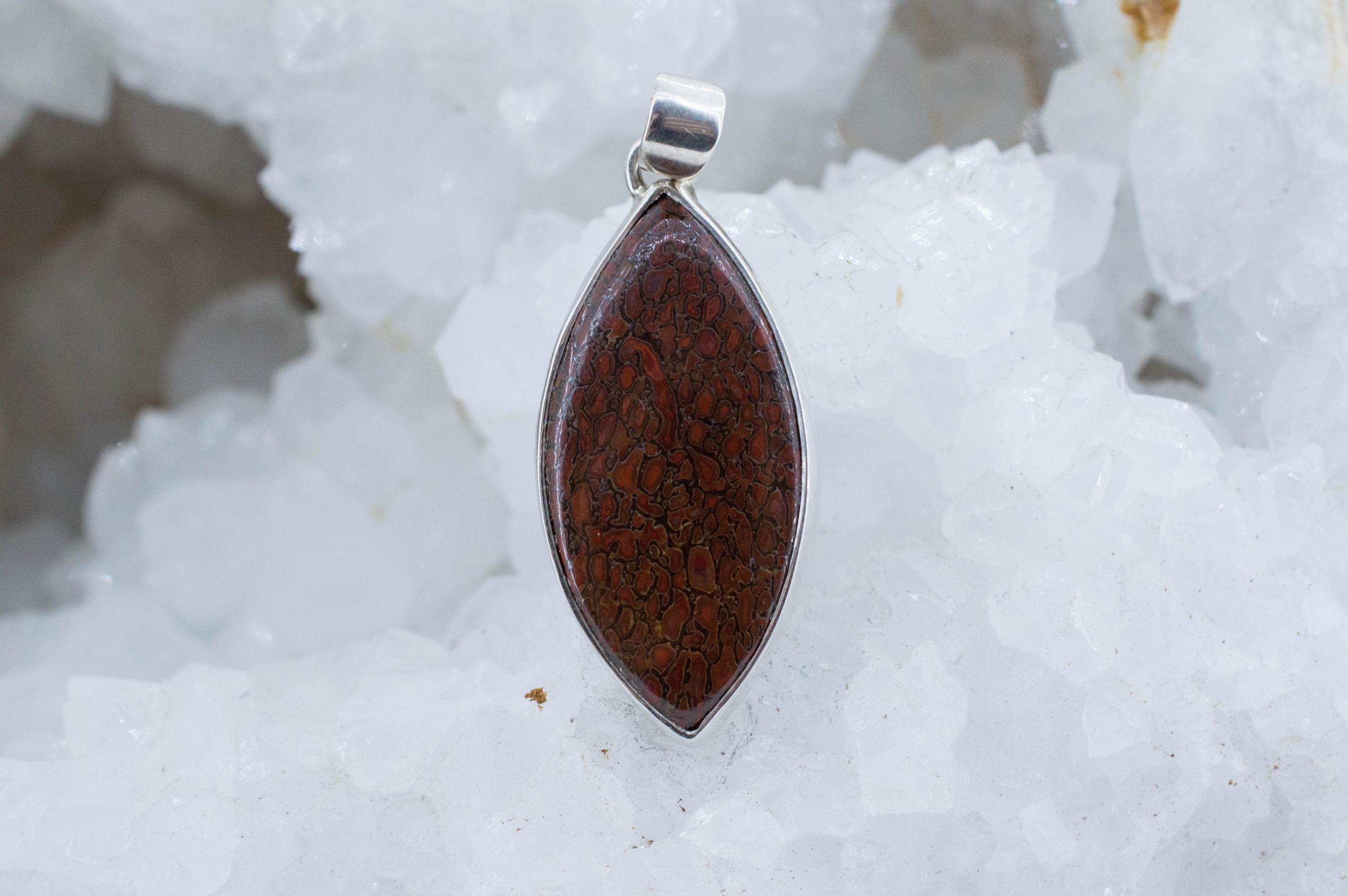 Dinosaur Bone Pendant; Natural Untreated Utah Dino Bone; 31x16mm