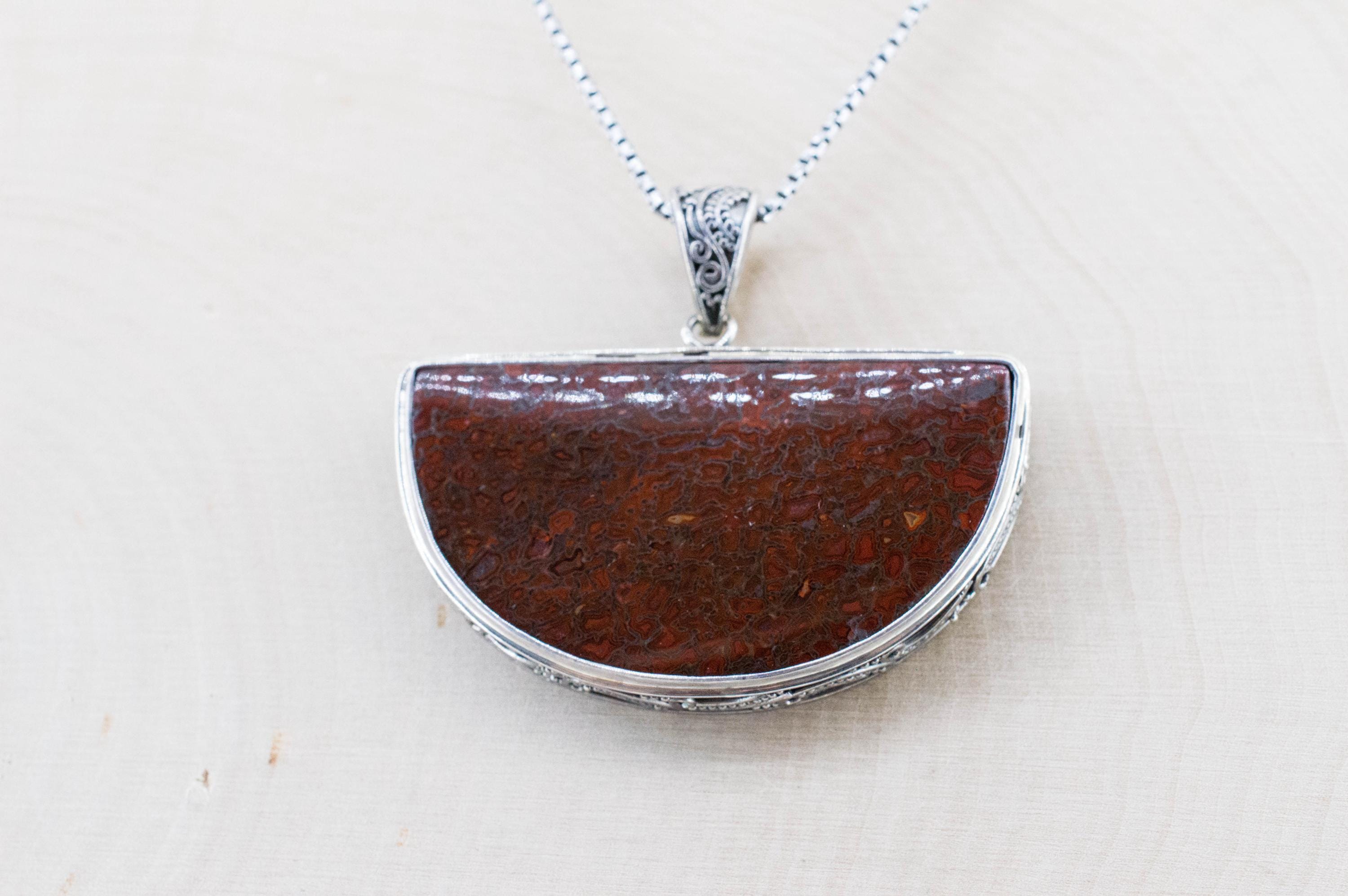 Dinosaur Bone Pendant; Natural Untreated Utah Dino Bone; 43x25mm