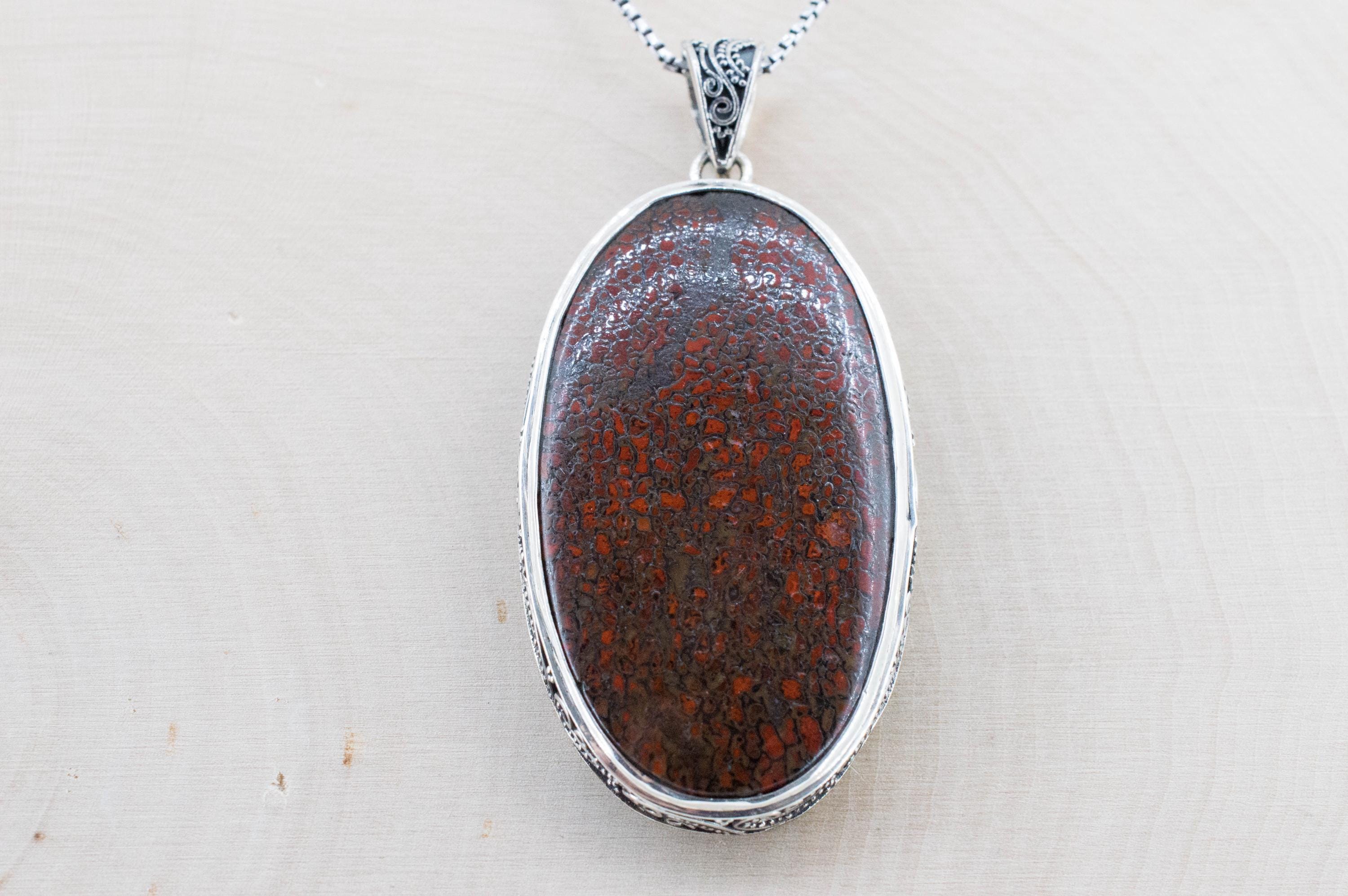 Dinosaur Bone Pendant; Natural Untreated Utah Dino Bone; 46x28mm