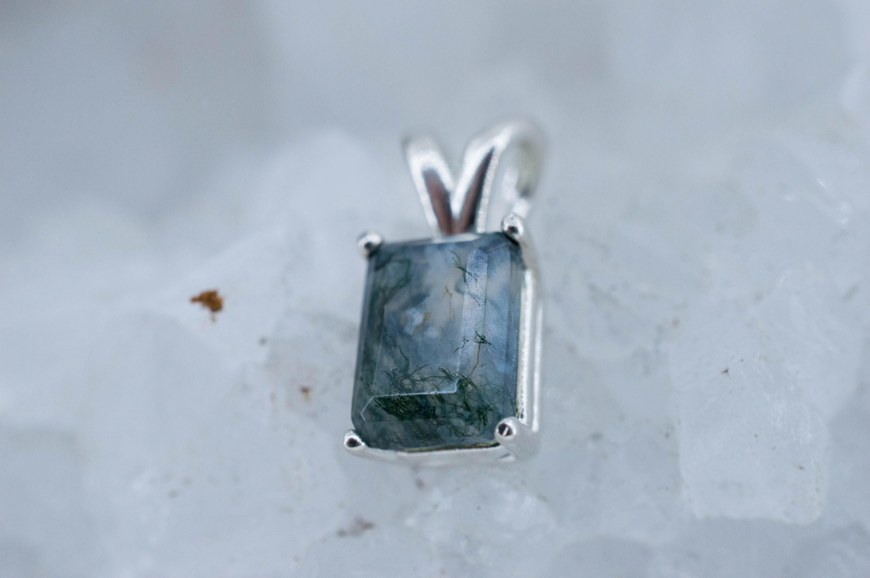 Green Moss Agate Pendant, Natural Untreated India Agate; 1.505cts