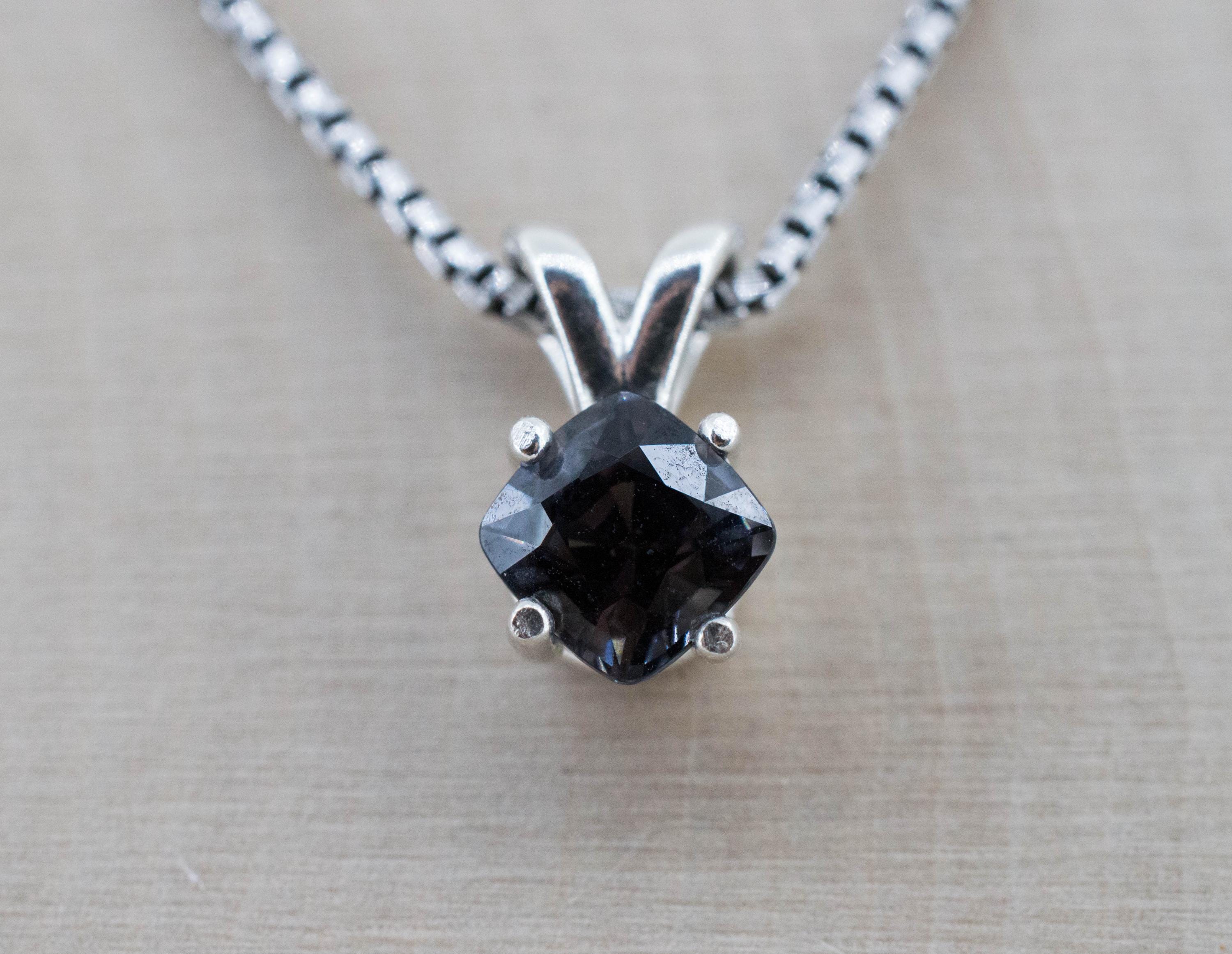 Gray Spinel Pendant; Natural Untreated Burma Spinel; 1.160cts