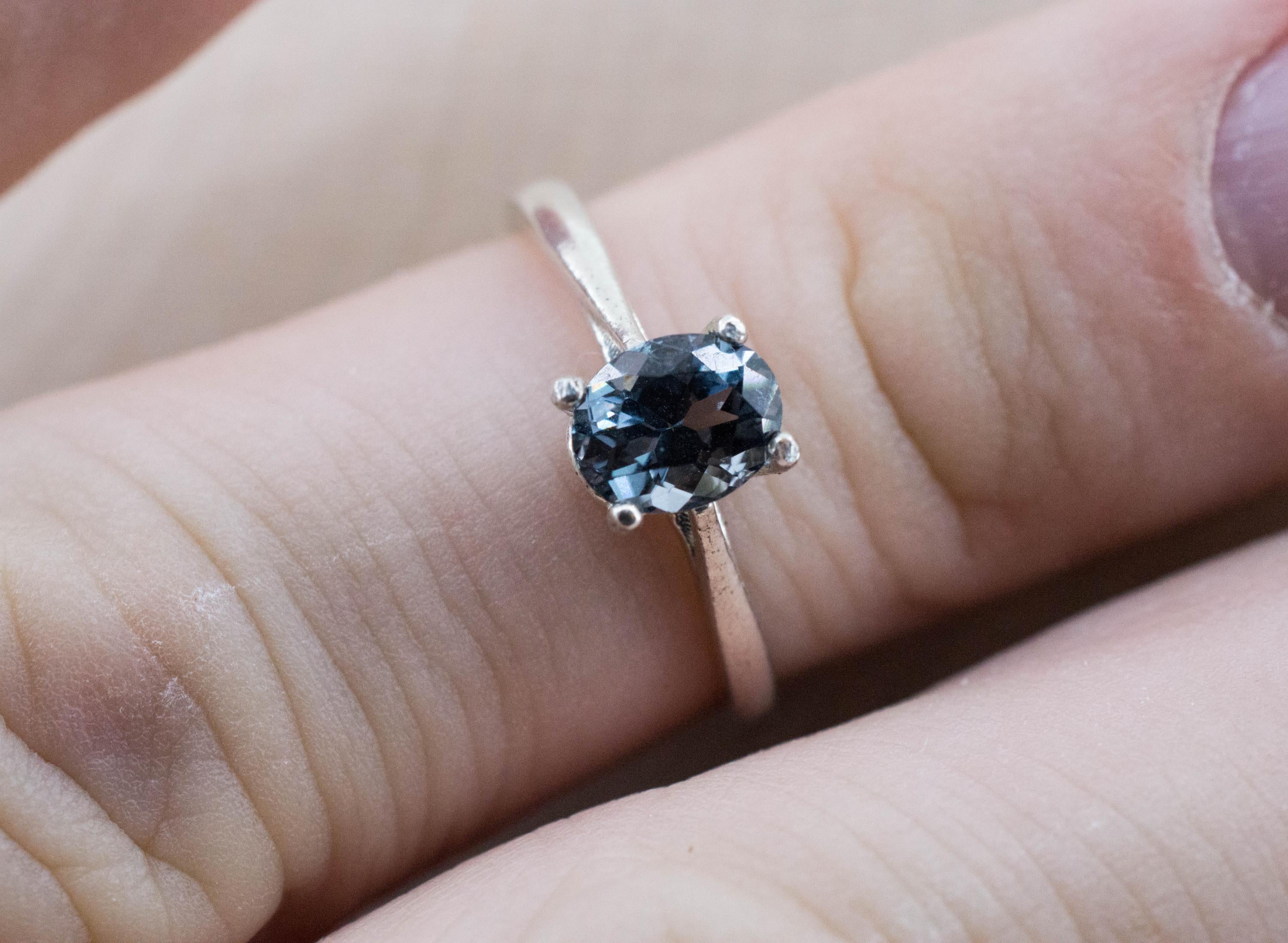 Gray Spinel Ring; Natural Untreated Mozambique Spinel; 0.920cts