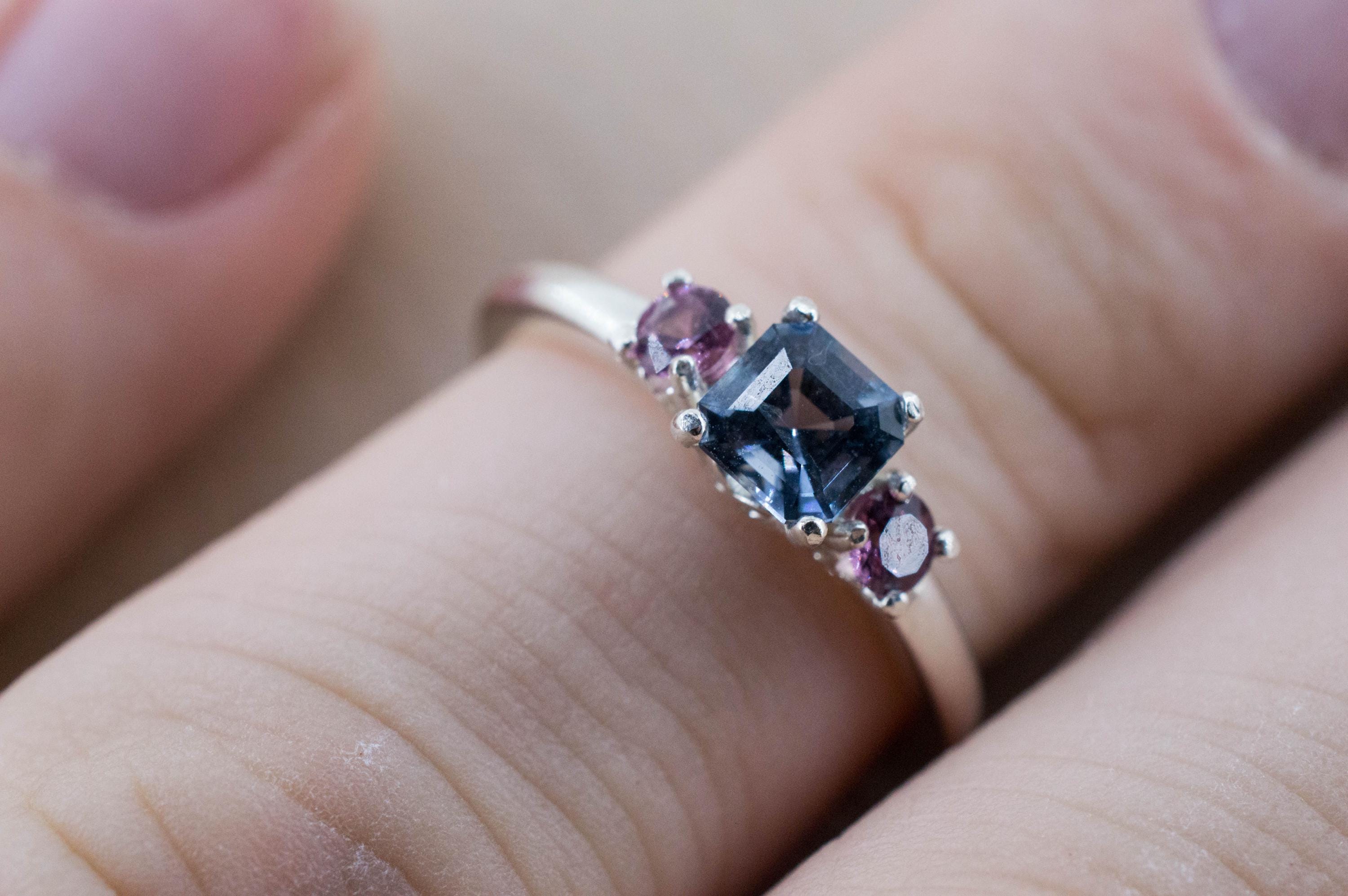 Gray Spinel Ring; Natural Untreated Mozambique and Vietnam Spinel
