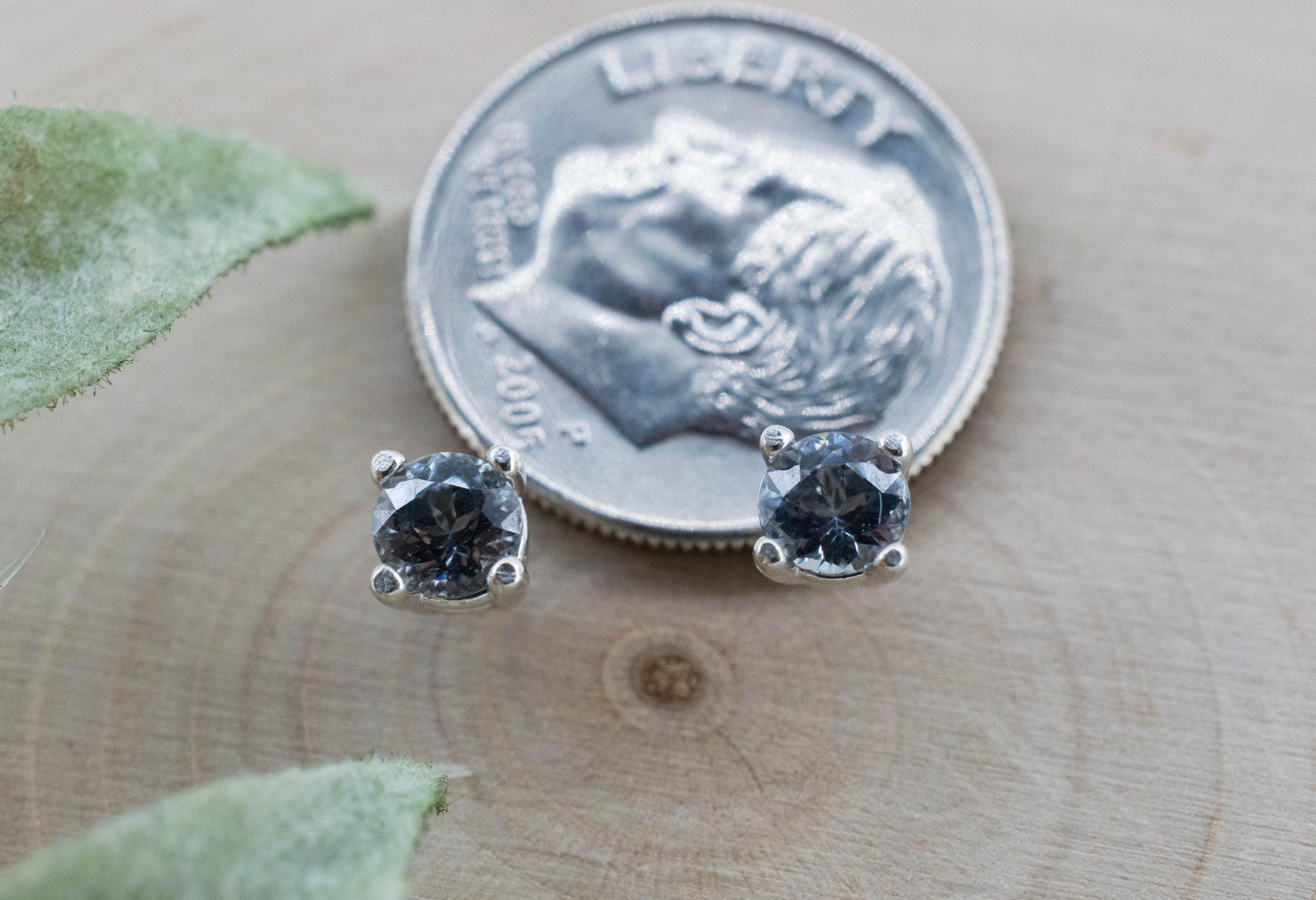 Gray Spinel Earrings; Natural Untreated Mozambique Spinel; 0.600cts