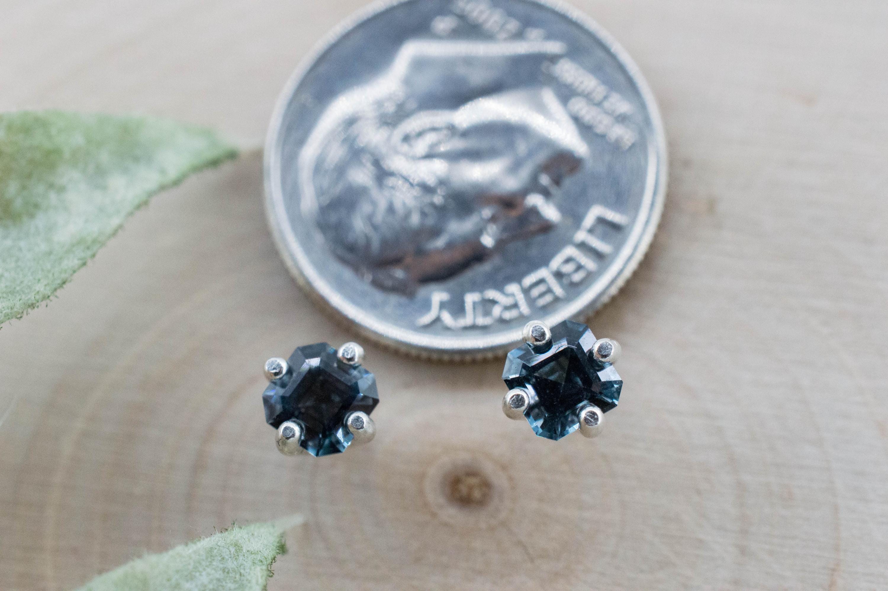 Gray Spinel Earrings; Natural Untreated Mozambique Spinel; 0.730cts