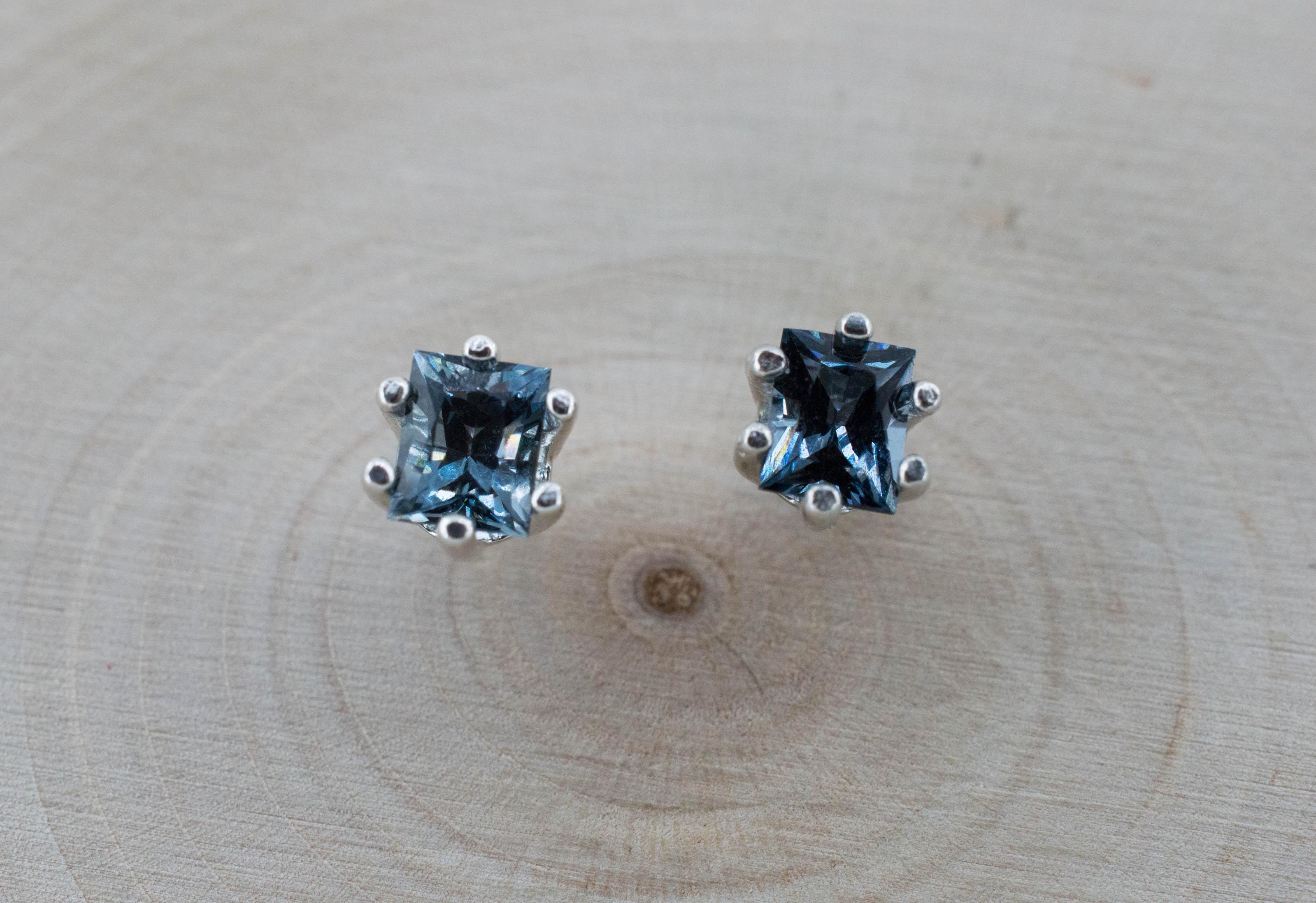 Gray Spinel Earrings; Natural Untreated Mozambique Spinel; 1.080cts