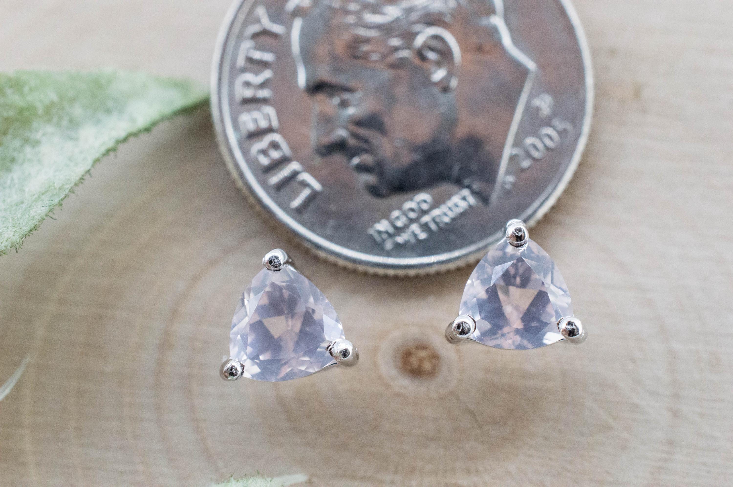 Rose Quartz Earrings; Natural Untreated Brazil Rose Quartz; 1.015cts - Mark Oliver Gems