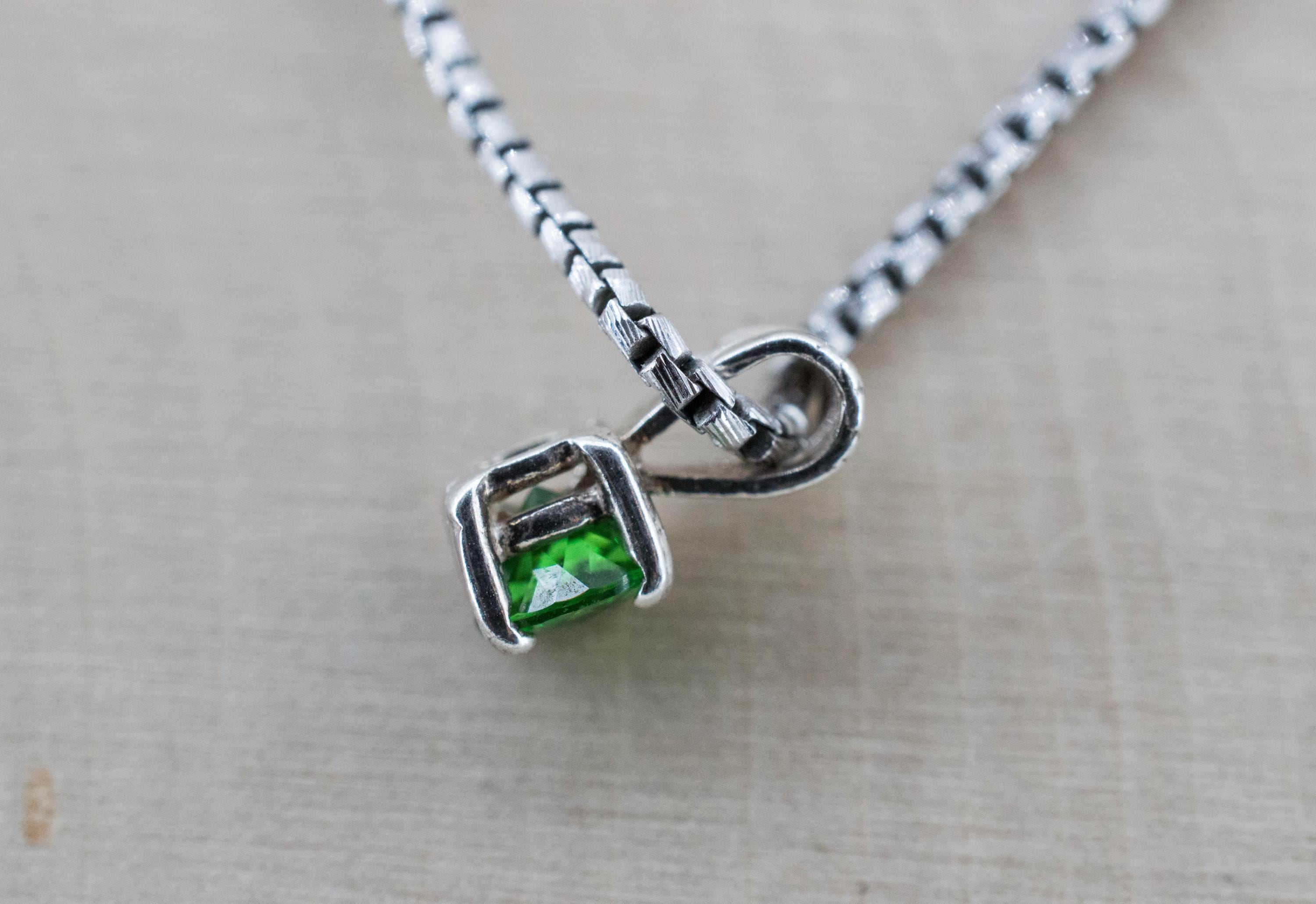 Tsavorite Garnet Pendant; Natural Untreated Kenya Green Garnet; 0.420cts - Mark Oliver Gems
