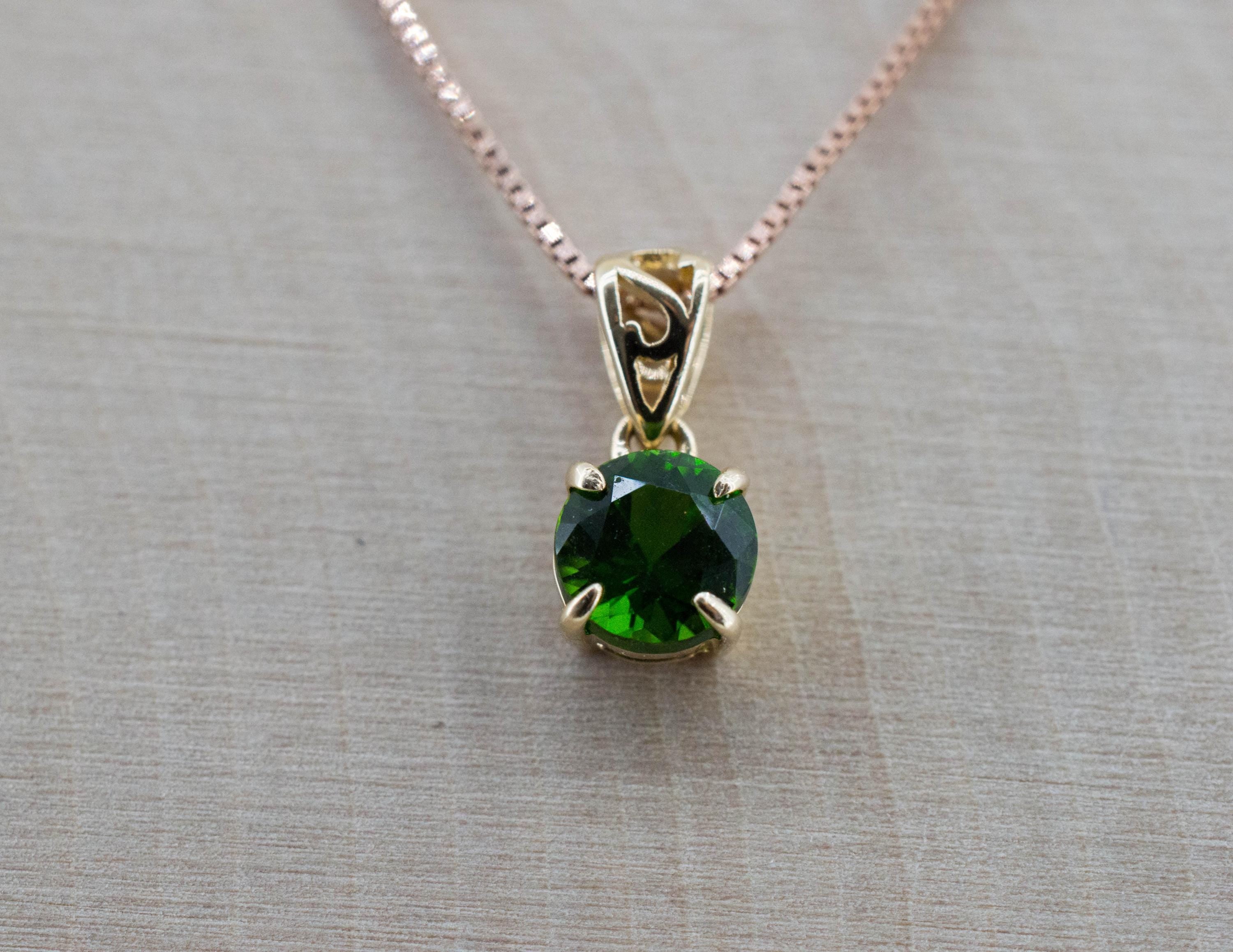 Tsavorite Garnet Pendant; Natural Untreated Kenya Green Garnet; 0.560cts - Mark Oliver Gems