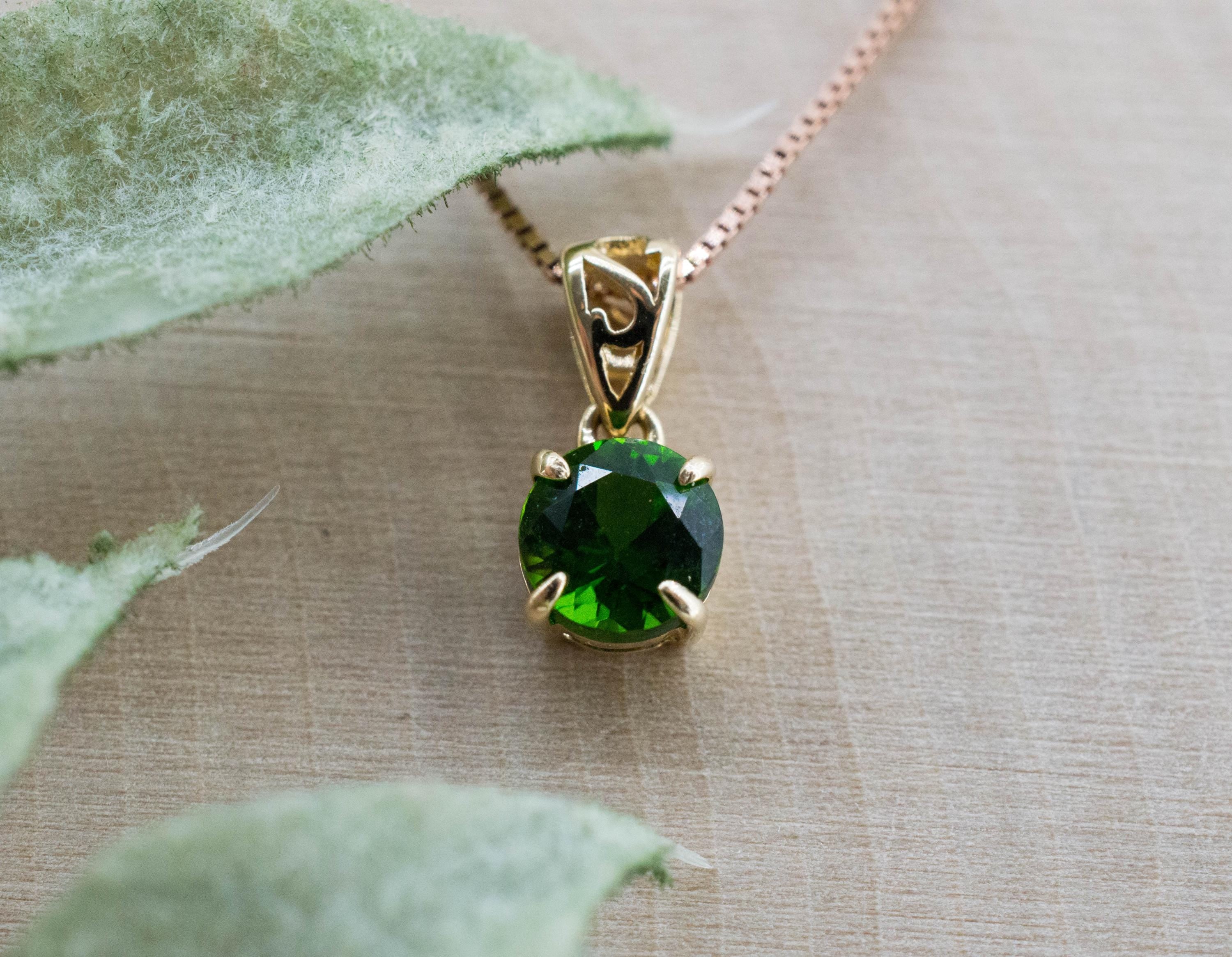 Tsavorite Garnet Pendant; Natural Untreated Kenya Green Garnet; 0.560cts - Mark Oliver Gems