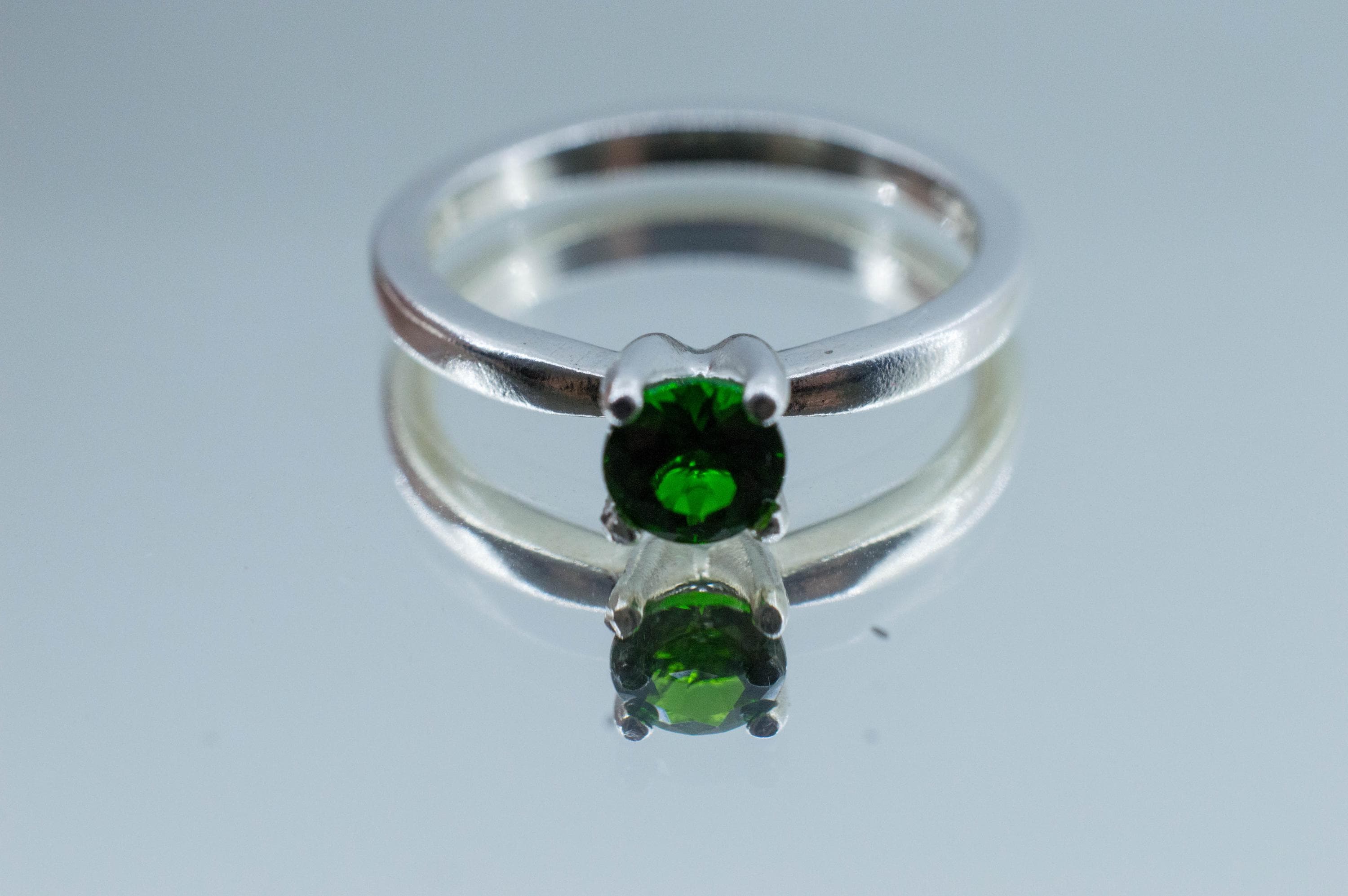 Tsavorite Garnet Ring, Natural Untreated Kenya Green Garnet; 0.495cts - Mark Oliver Gems