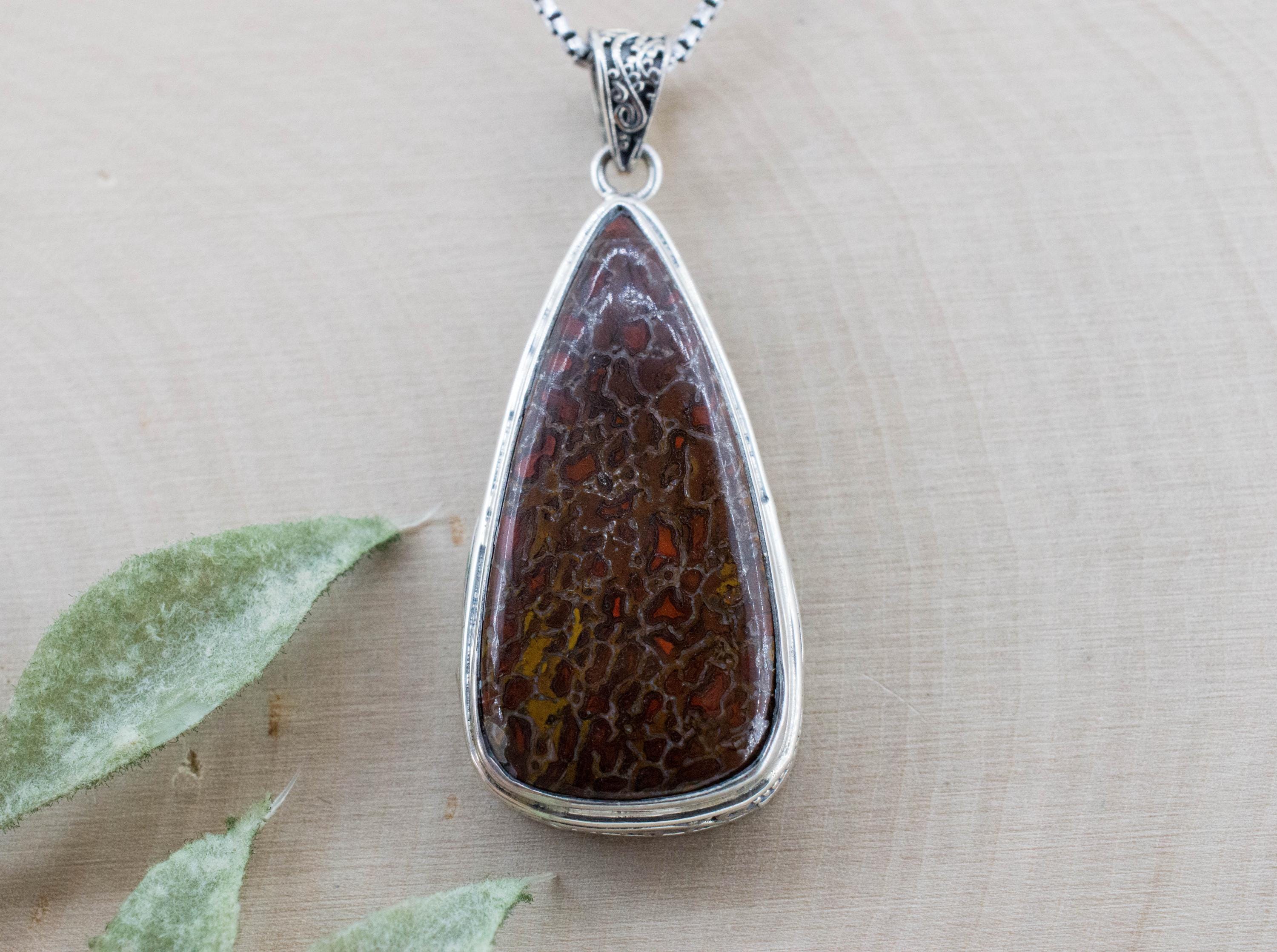 Dinosaur Bone Pendant; Natural Untreated Utah Dino Bone; 35x19mm