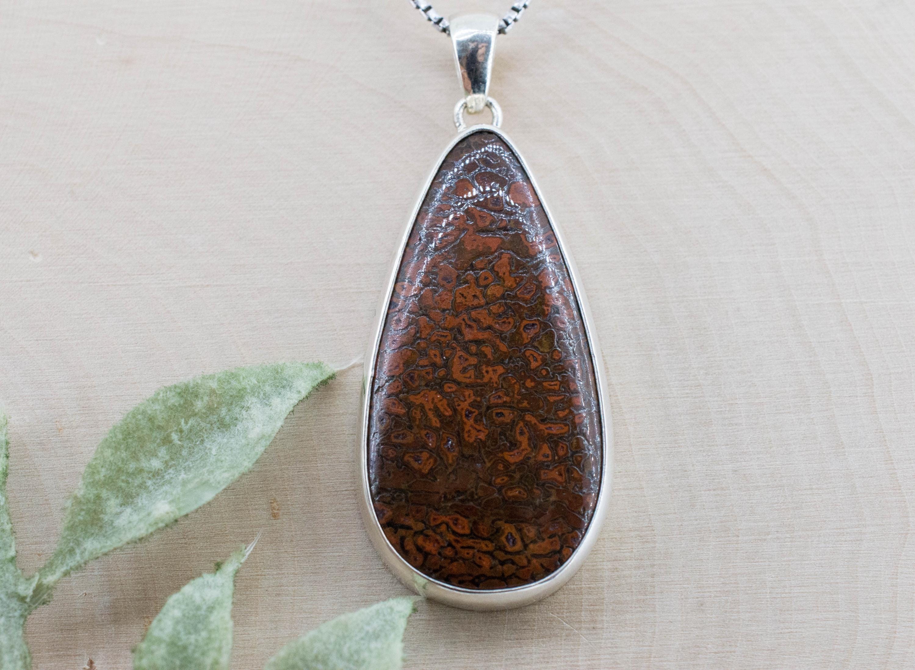 Dinosaur Bone Pendant; Natural Untreated Utah Dino Bone; 40x21mm