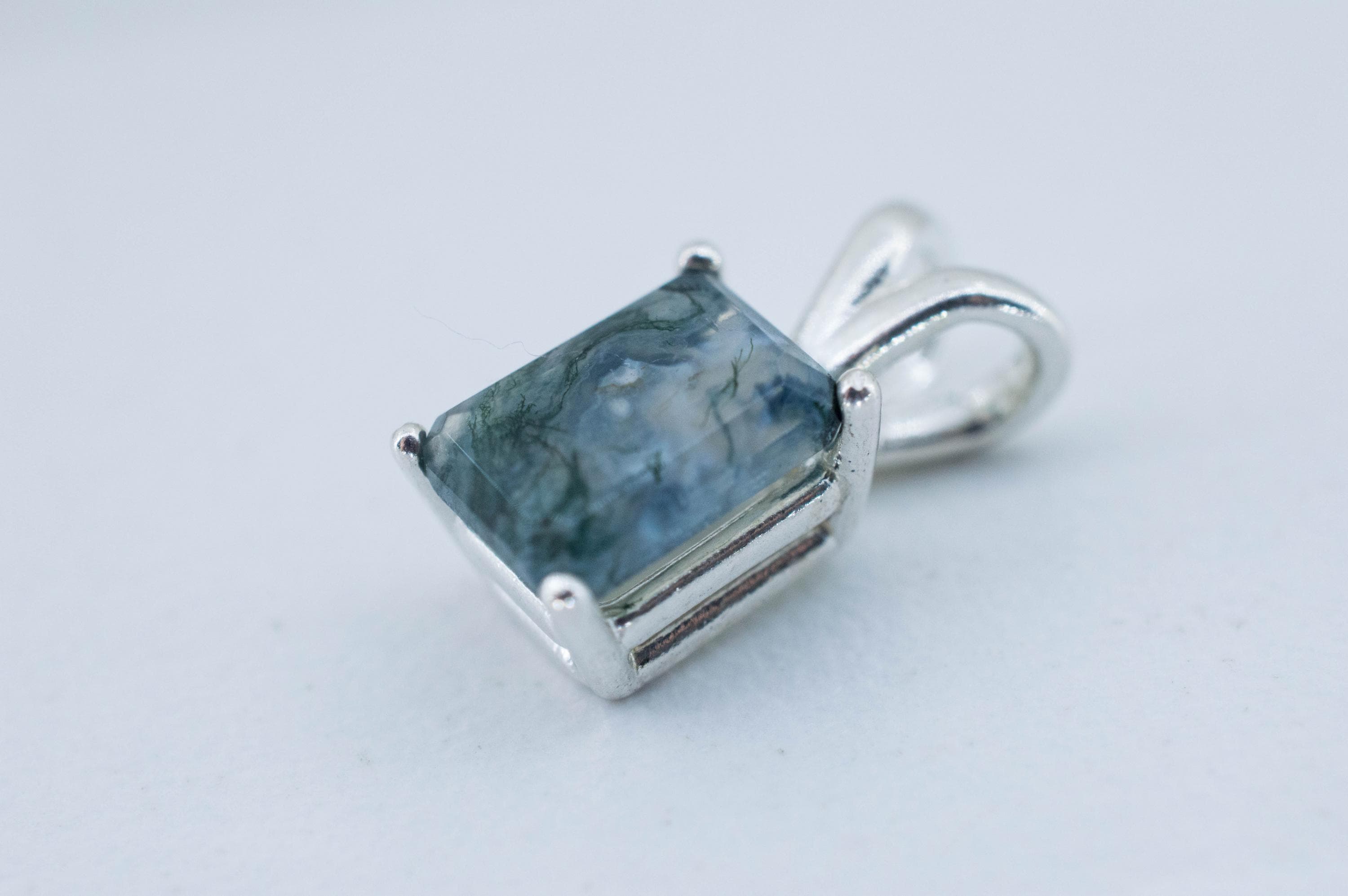 Green Moss Agate Pendant, Natural Untreated India Agate; 1.505cts