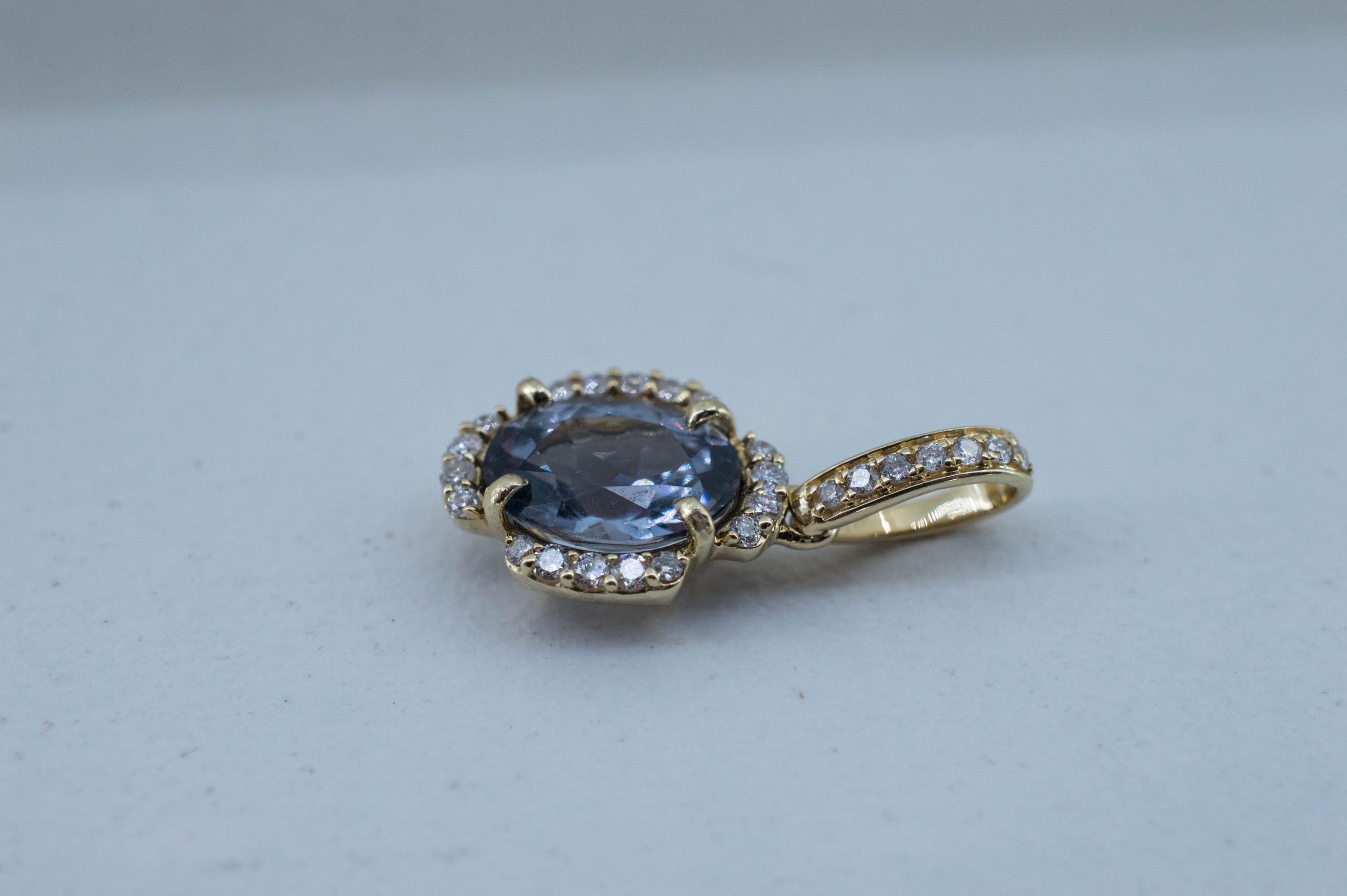 Gray Spinel Pendant; Natural Untreated Mozambique Spinel; 1.150cts