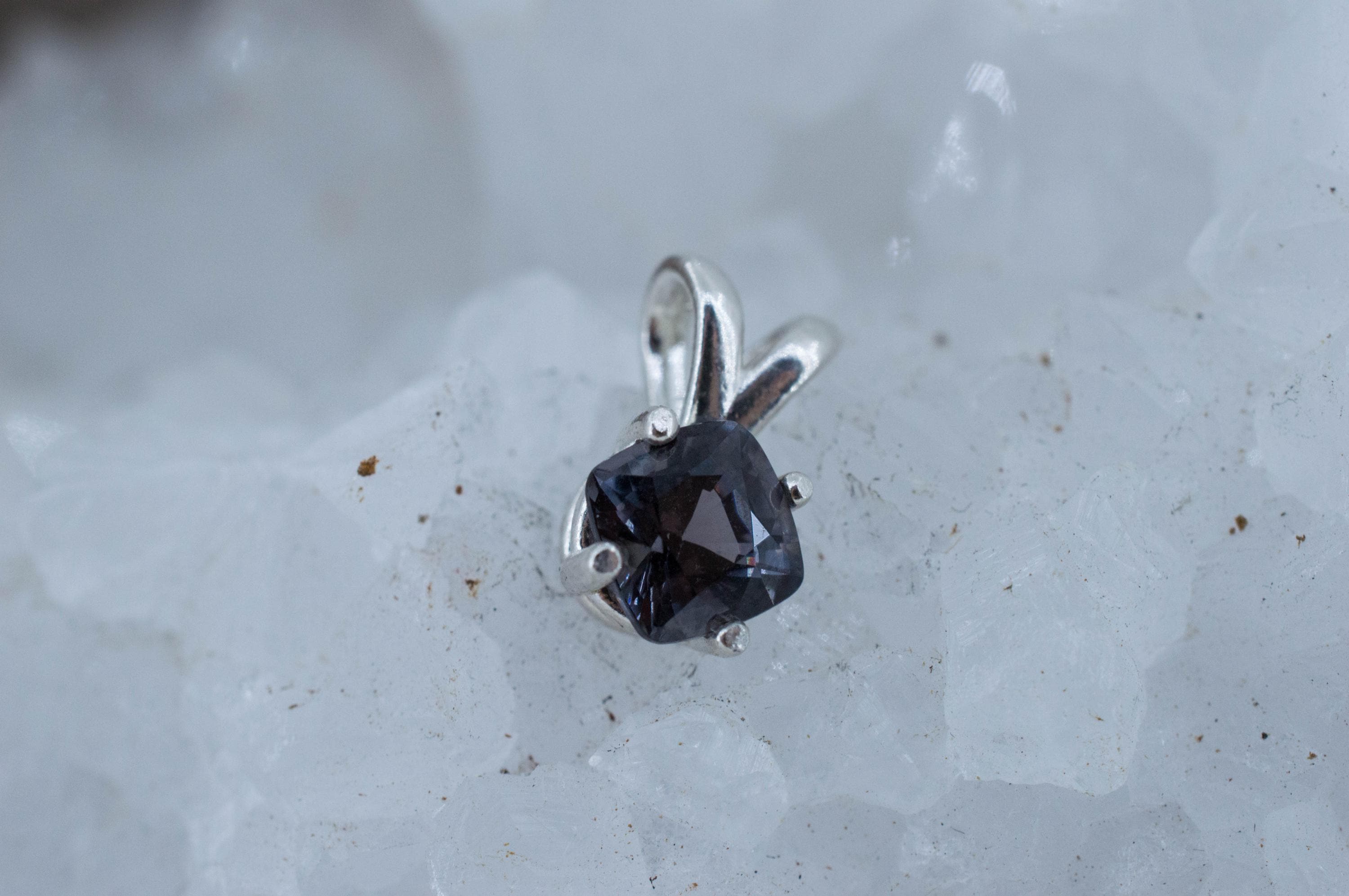 Gray Spinel Pendant; Natural Untreated Burma Spinel; 1.160cts