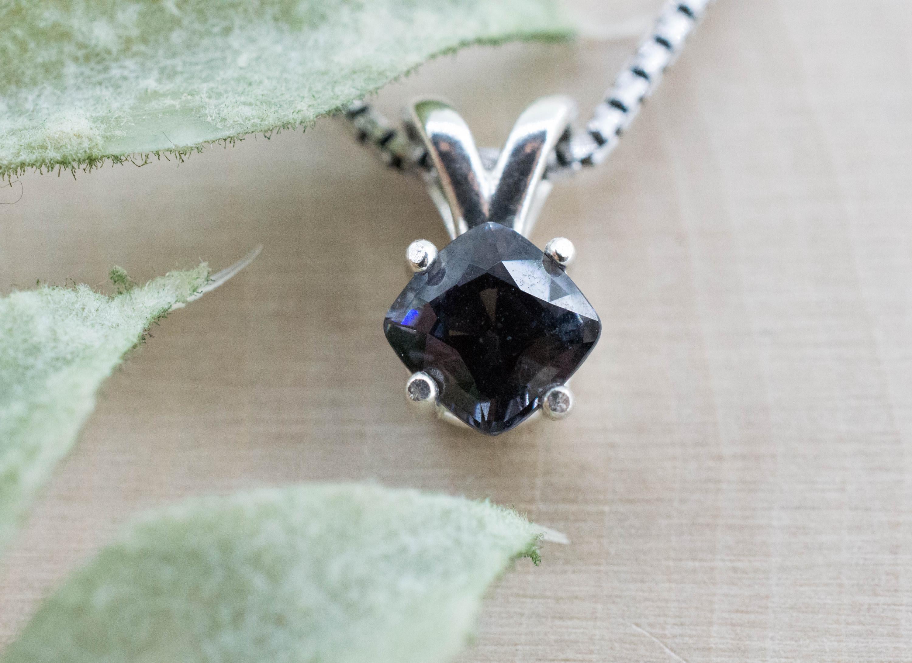 Gray Spinel Pendant; Natural Untreated Burma Spinel; 1.160cts