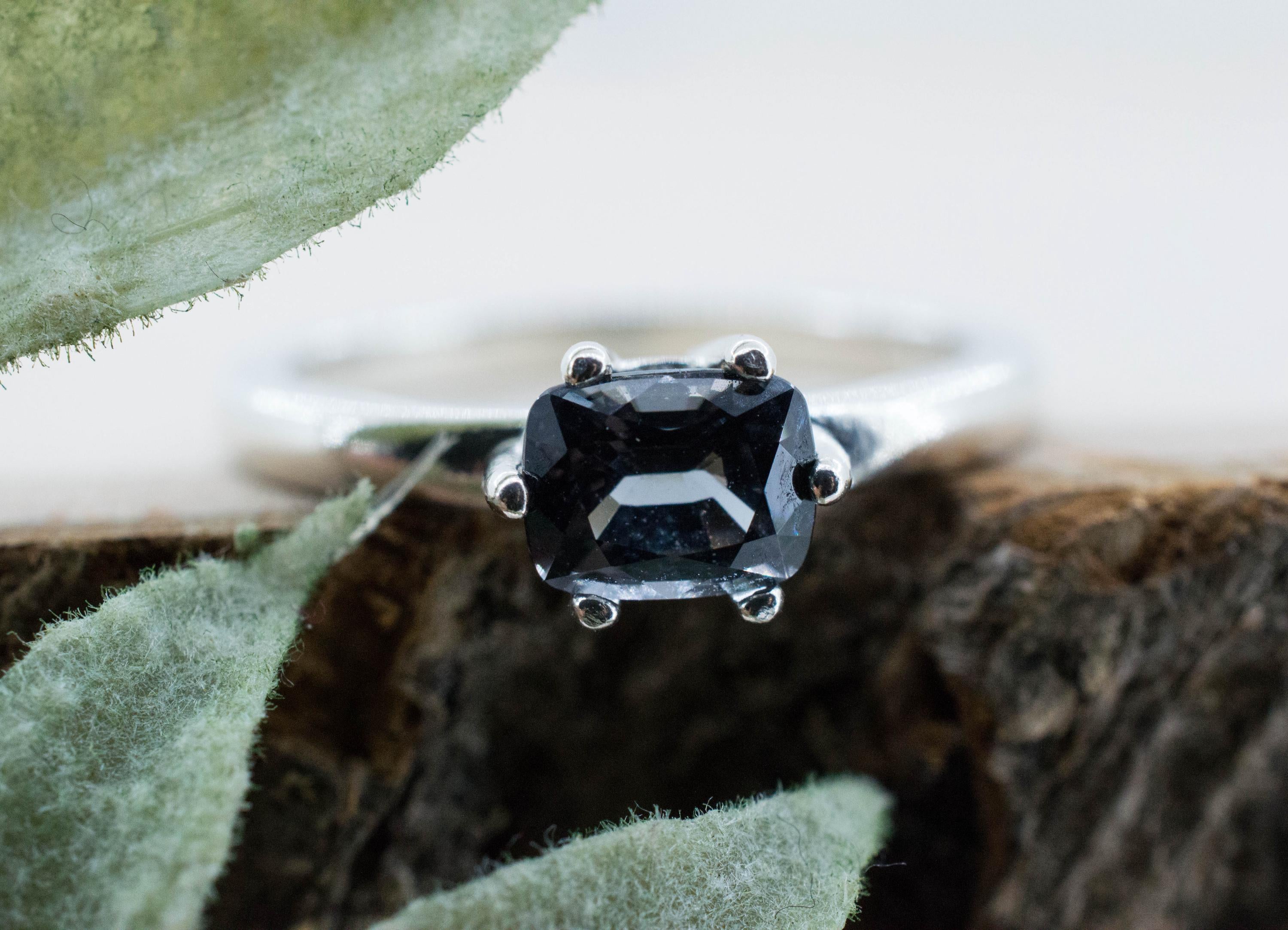 Gray Spinel Ring; Natural Untreated Burma Spinel; 1.075cts