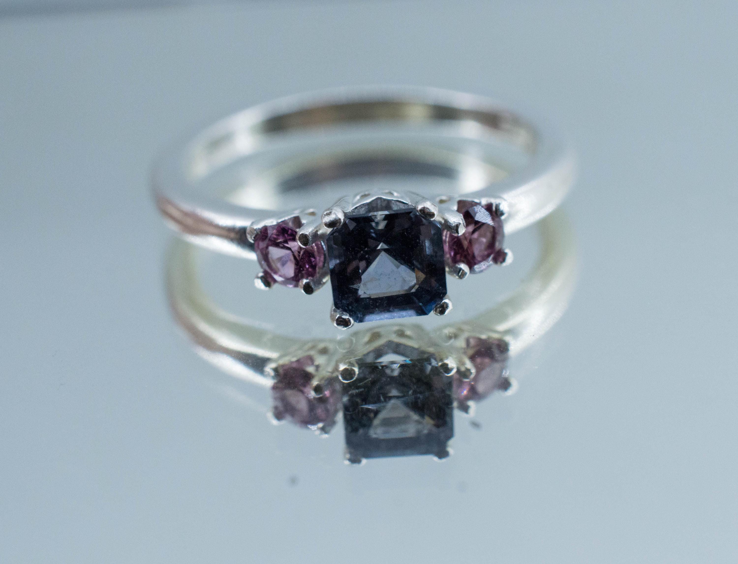 Gray Spinel Ring; Natural Untreated Mozambique and Vietnam Spinel
