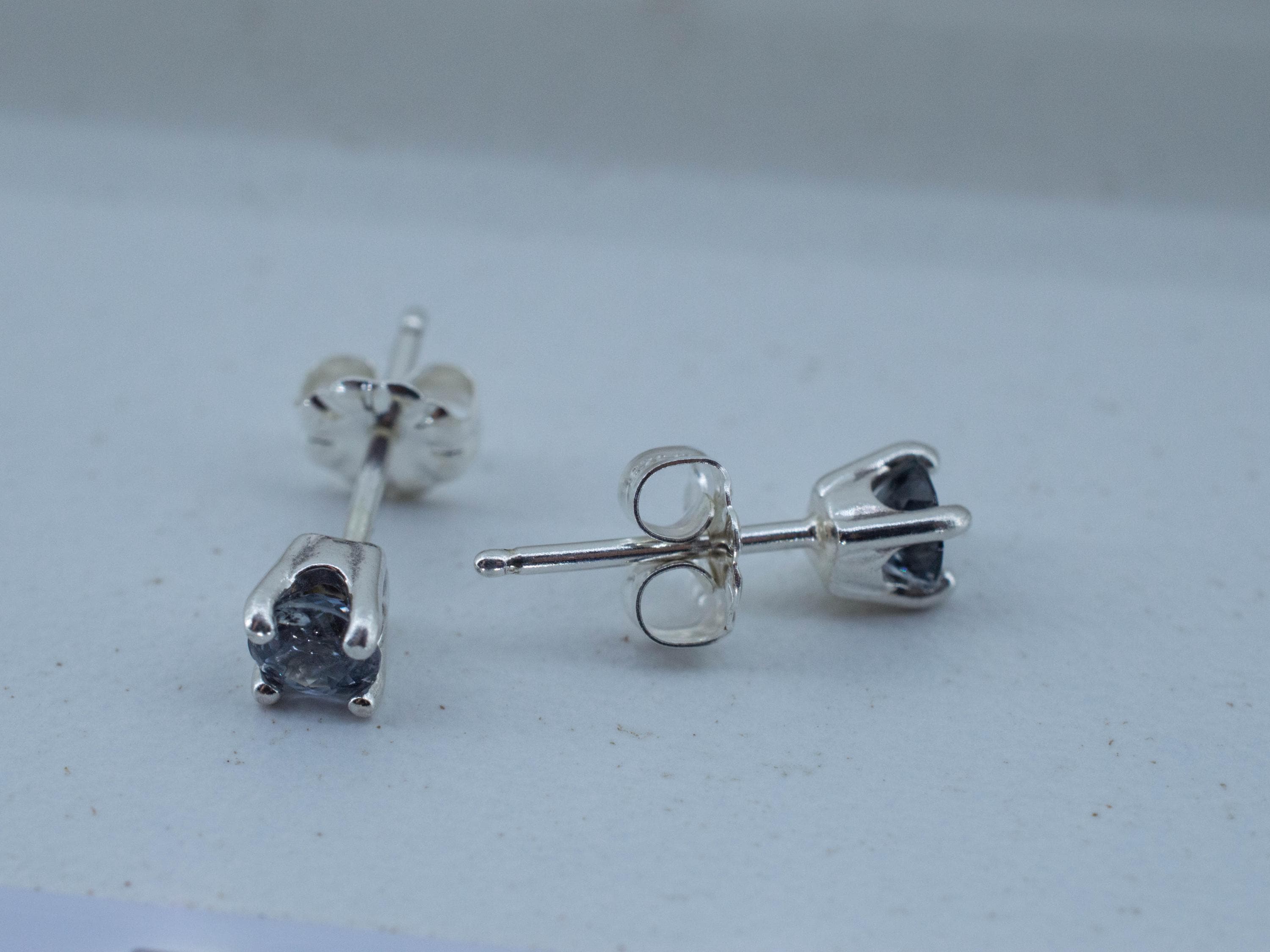 Gray Spinel Earrings; Natural Untreated Mozambique Spinel; 0.585cts