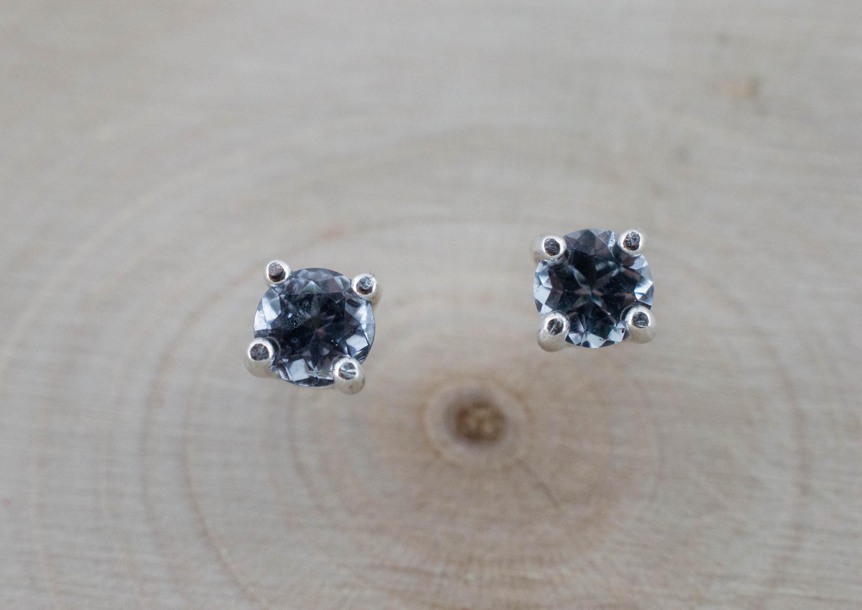 Gray Spinel Earrings; Natural Untreated Mozambique Spinel; 0.585cts
