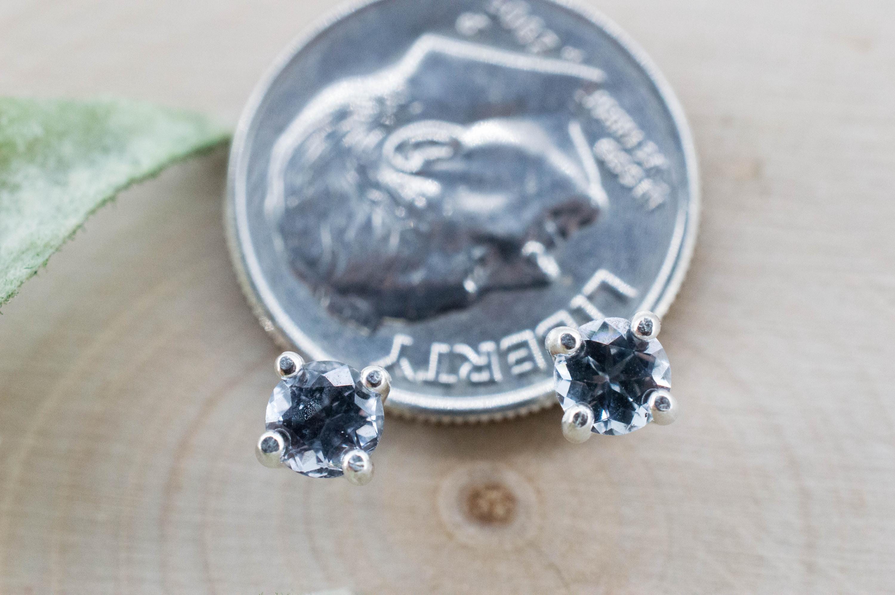 Gray Spinel Earrings; Natural Untreated Mozambique Spinel; 0.585cts