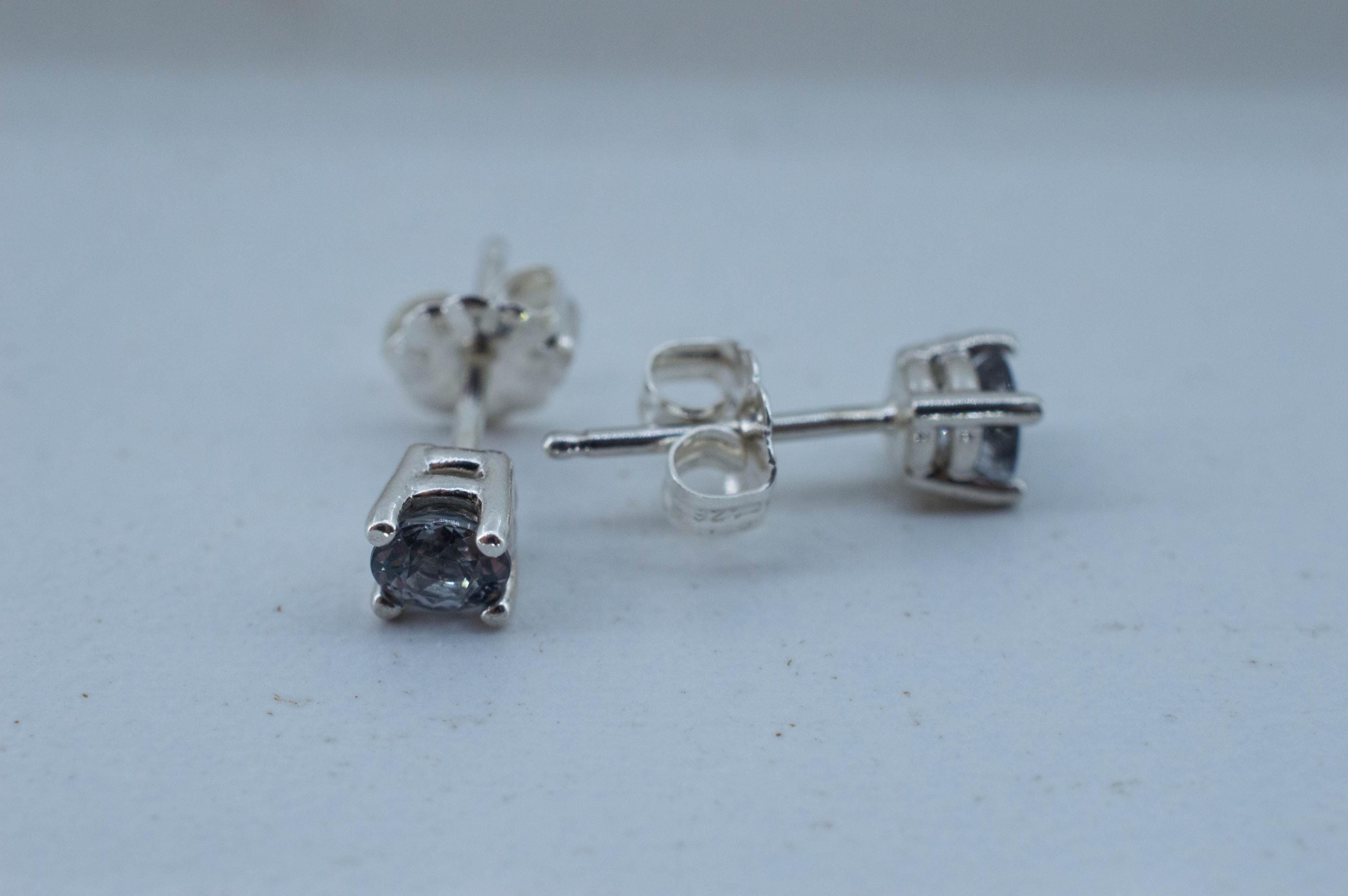 Gray Spinel Earrings; Natural Untreated Mozambique Spinel; 0.600cts