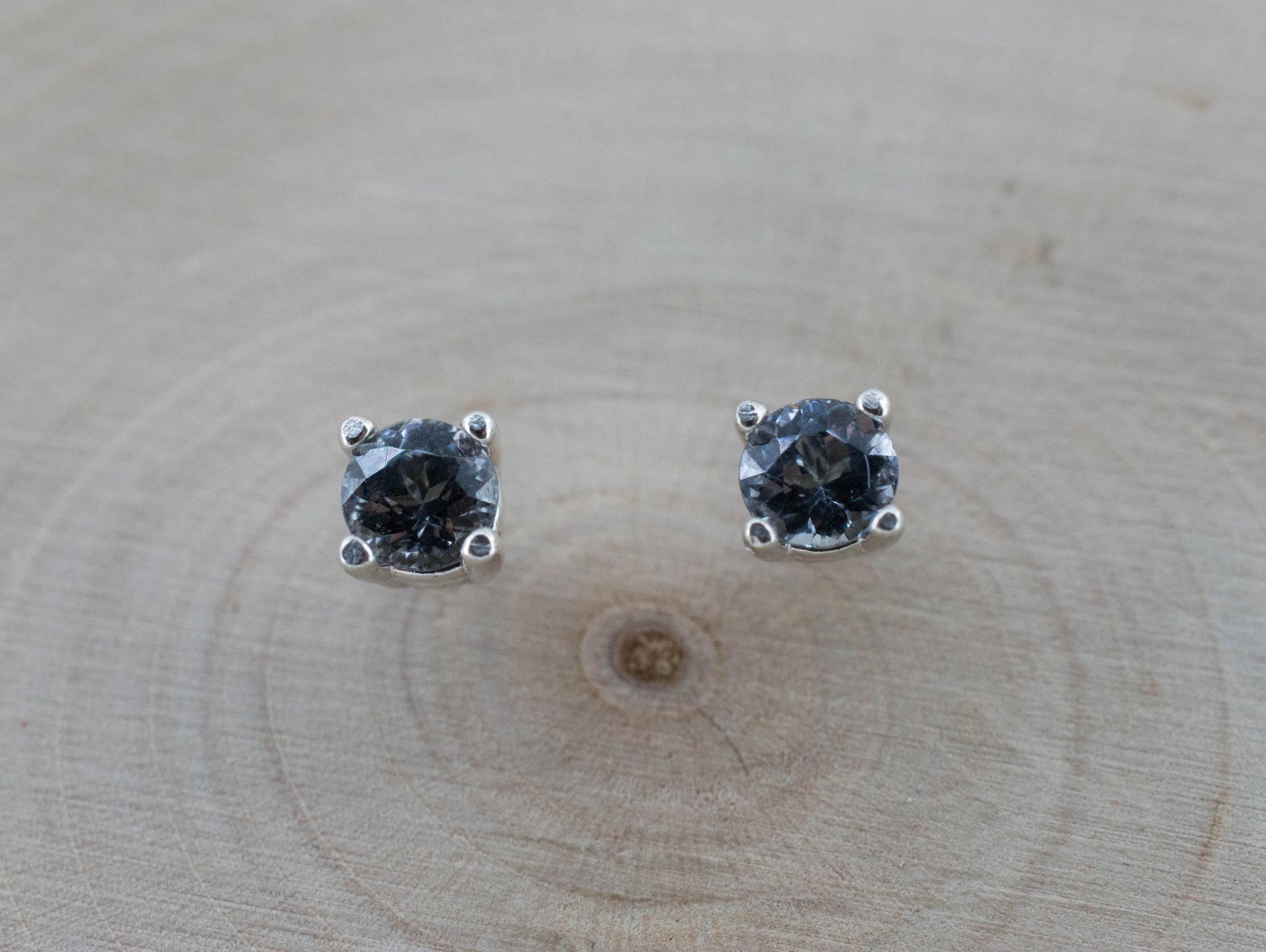 Gray Spinel Earrings; Natural Untreated Mozambique Spinel; 0.600cts