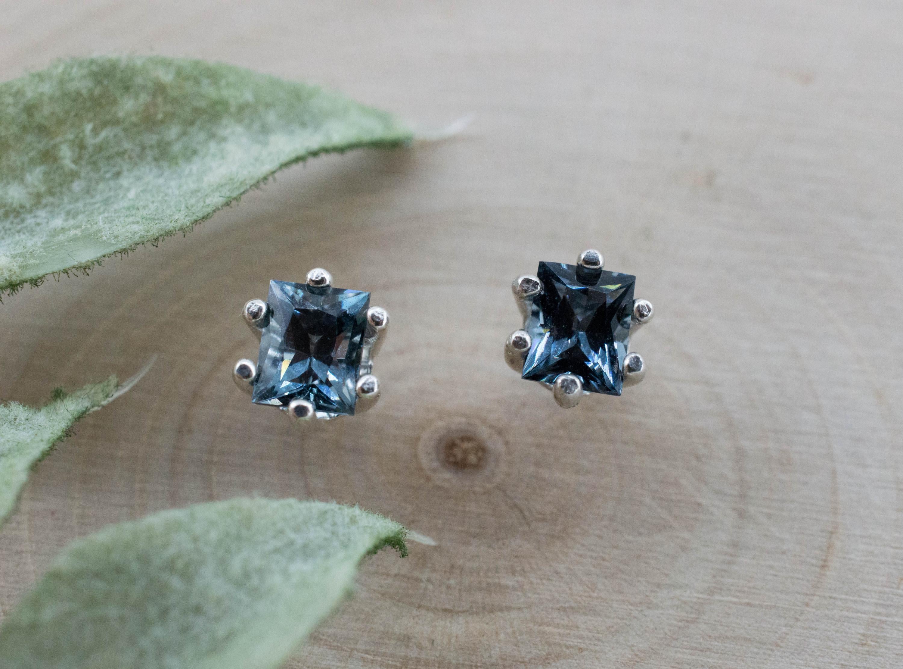 Gray Spinel Earrings; Natural Untreated Mozambique Spinel; 1.080cts
