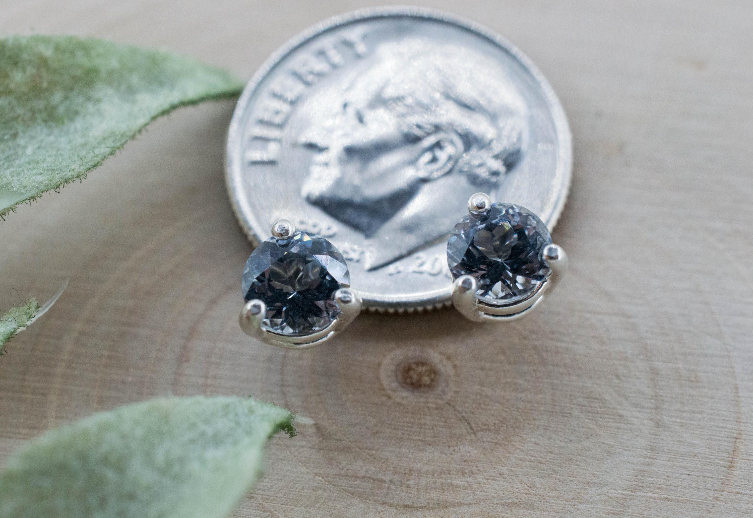 Gray Spinel Earrings; Natural Untreated Mozambique Spinel; 1.090cts