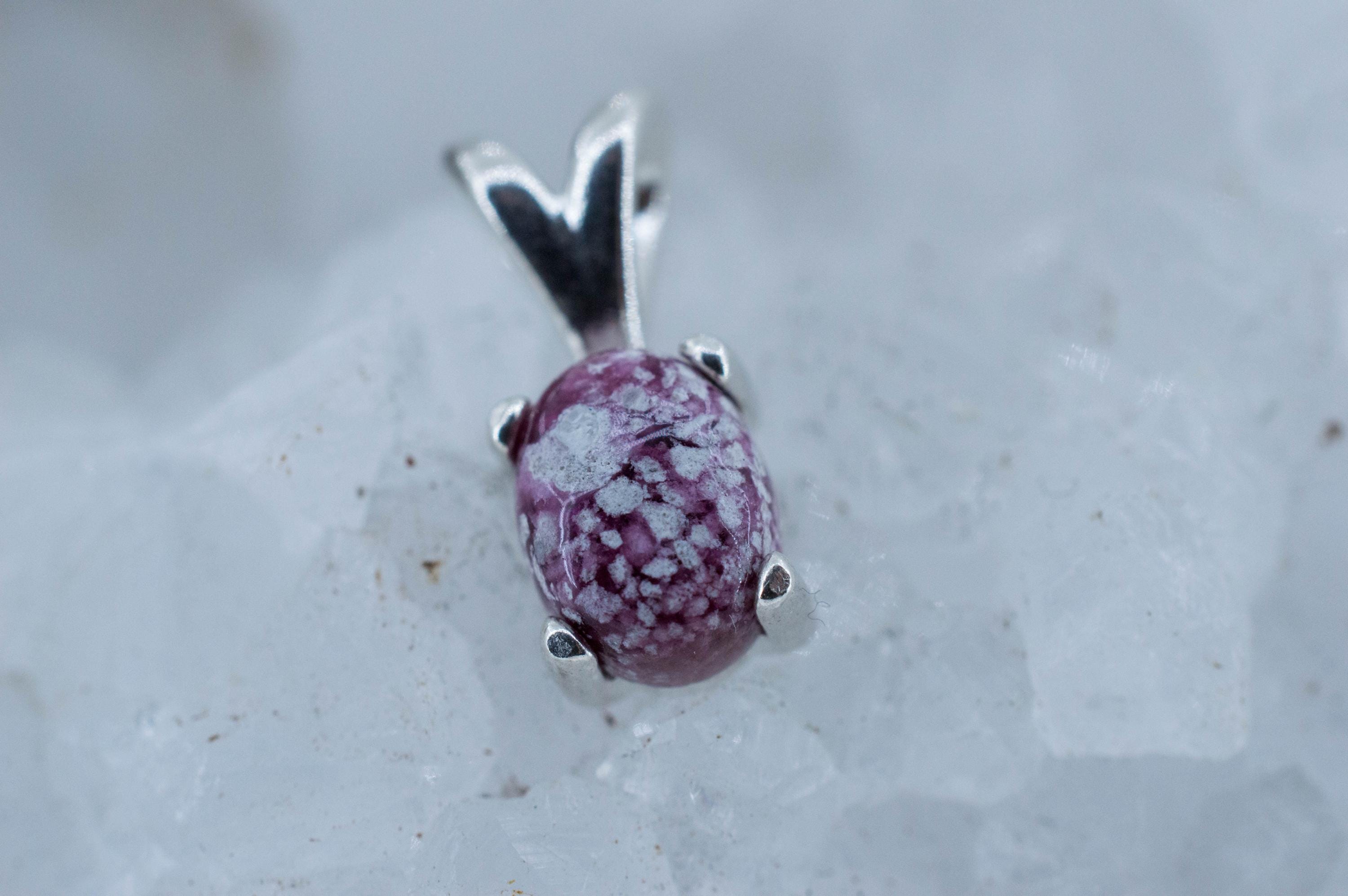Red Beryl Pendant; Natural Untreated USA Bixbite in Matrix; 1.255cts