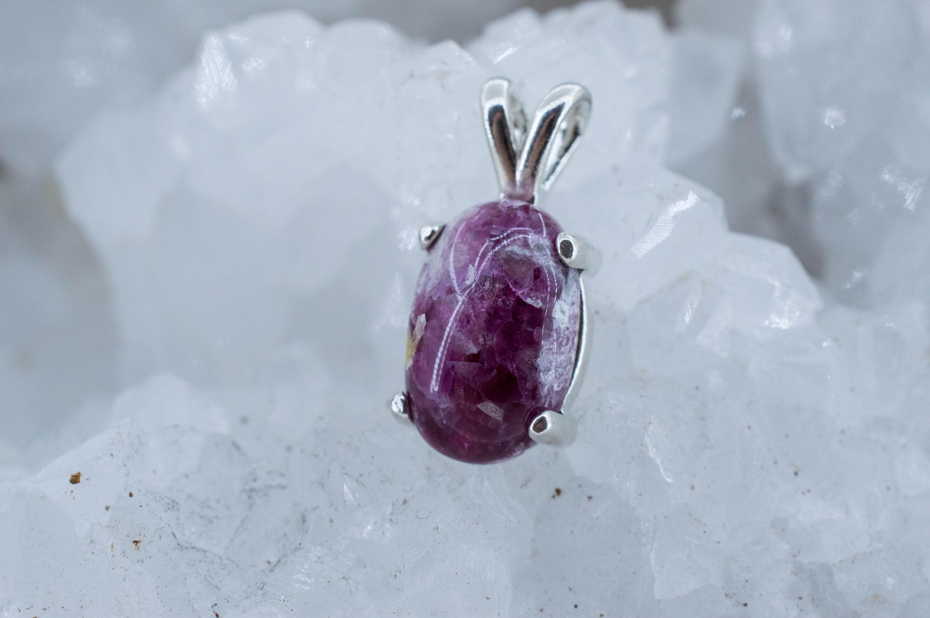 Red Beryl Pendant; Natural Untreated USA Bixbite in Matrix; 4.700cts