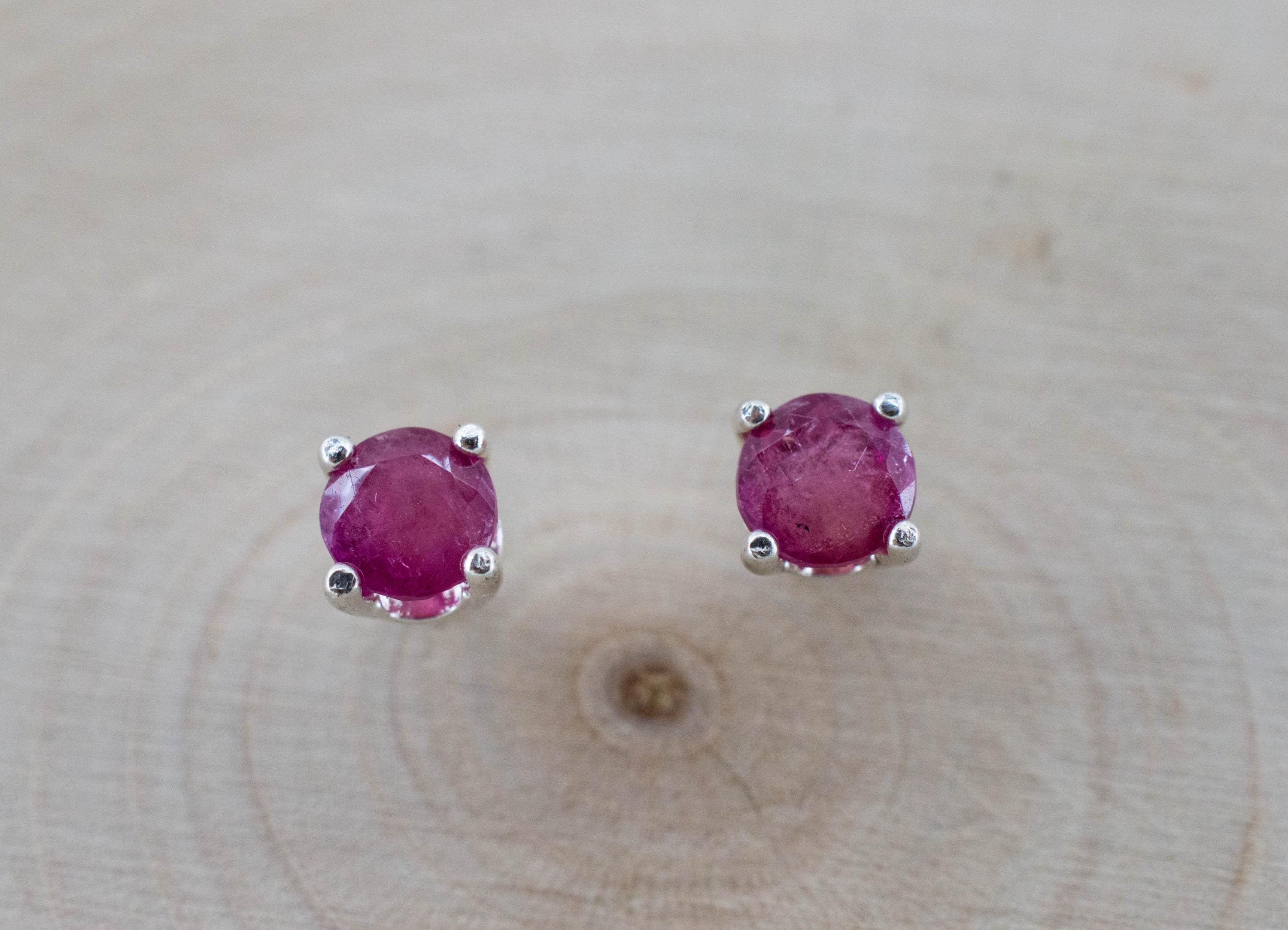 Red Beryl Earrings; Natural Untreated USA Bixbite; 0.670cts