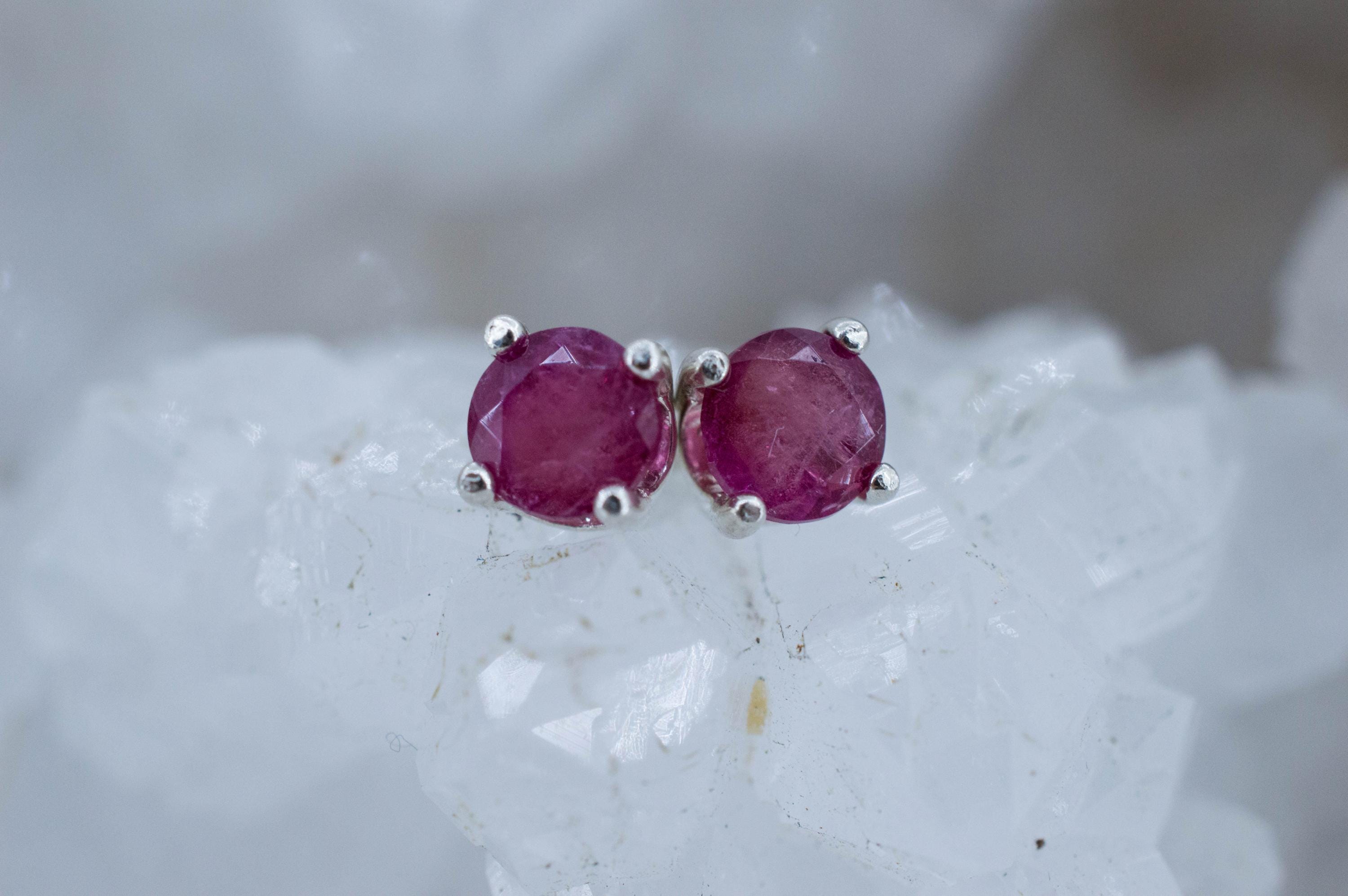 Red Beryl Earrings; Natural Untreated USA Bixbite; 0.670cts