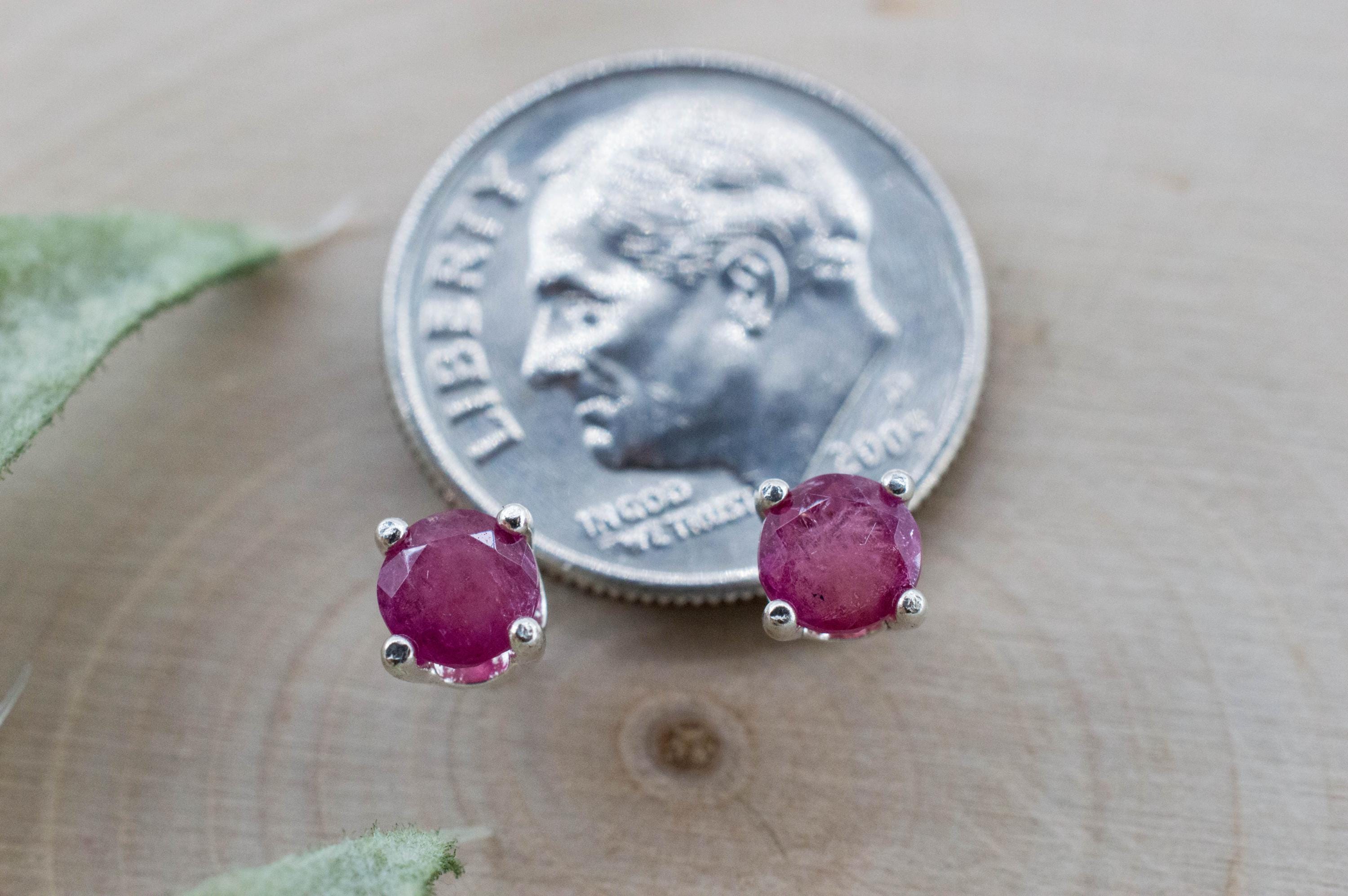 Red Beryl Earrings; Natural Untreated USA Bixbite; 0.670cts