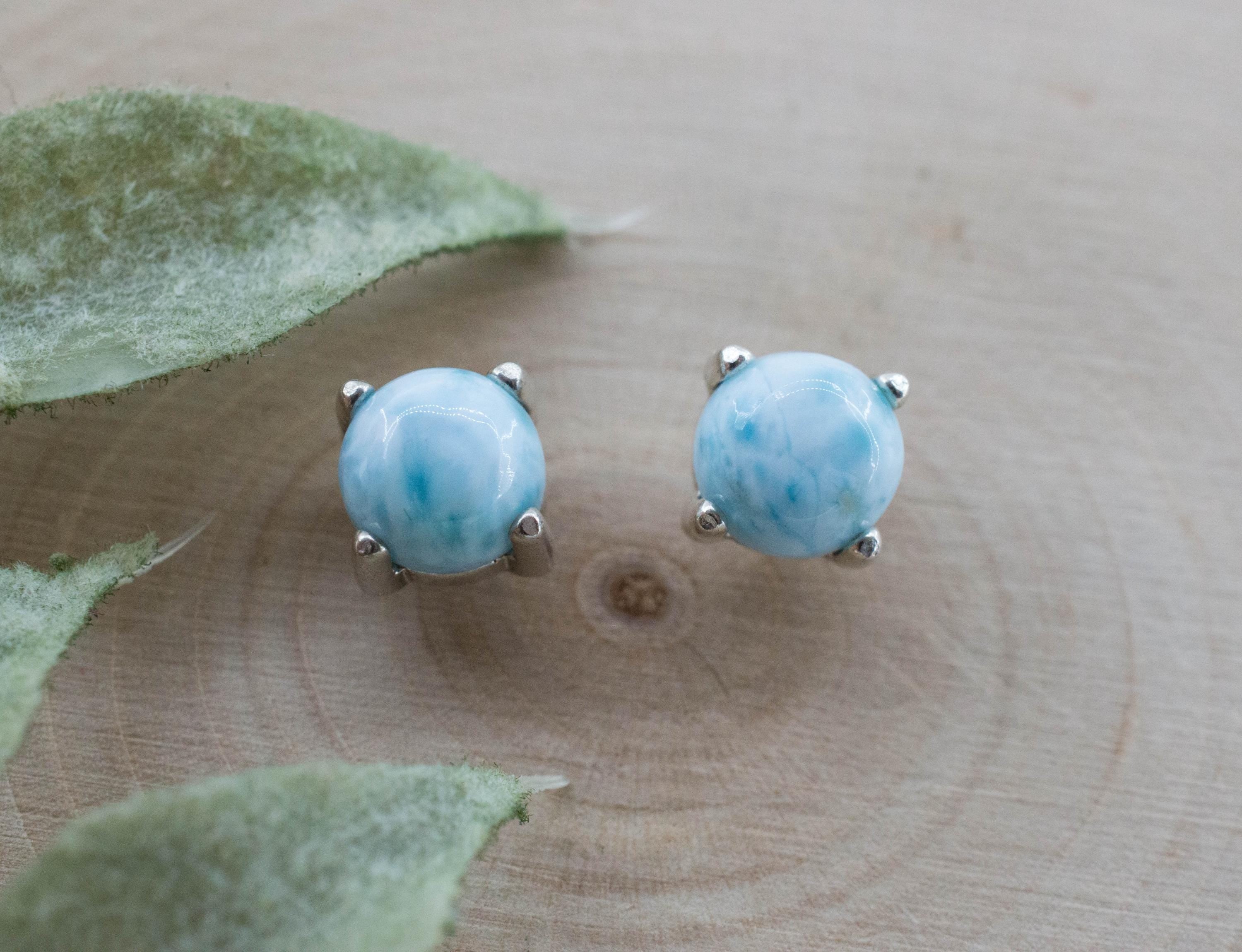 Larimar Earrings; Genuine Untreated Dominican Republic Larimar; 2.295cts